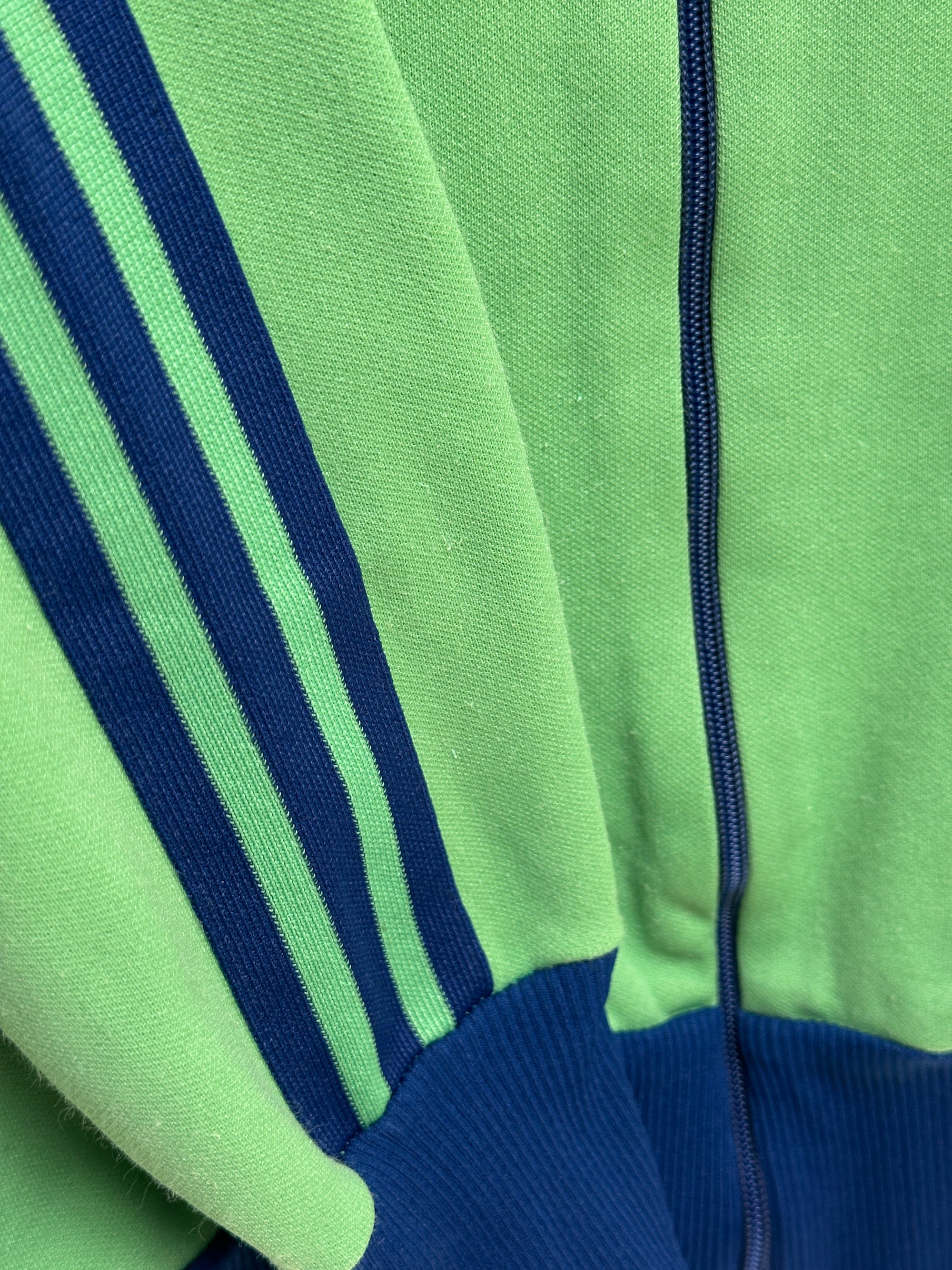 1970s Vintage Adidas Trackjacket | Two-Tone Grün Blau Trainingsjacke S