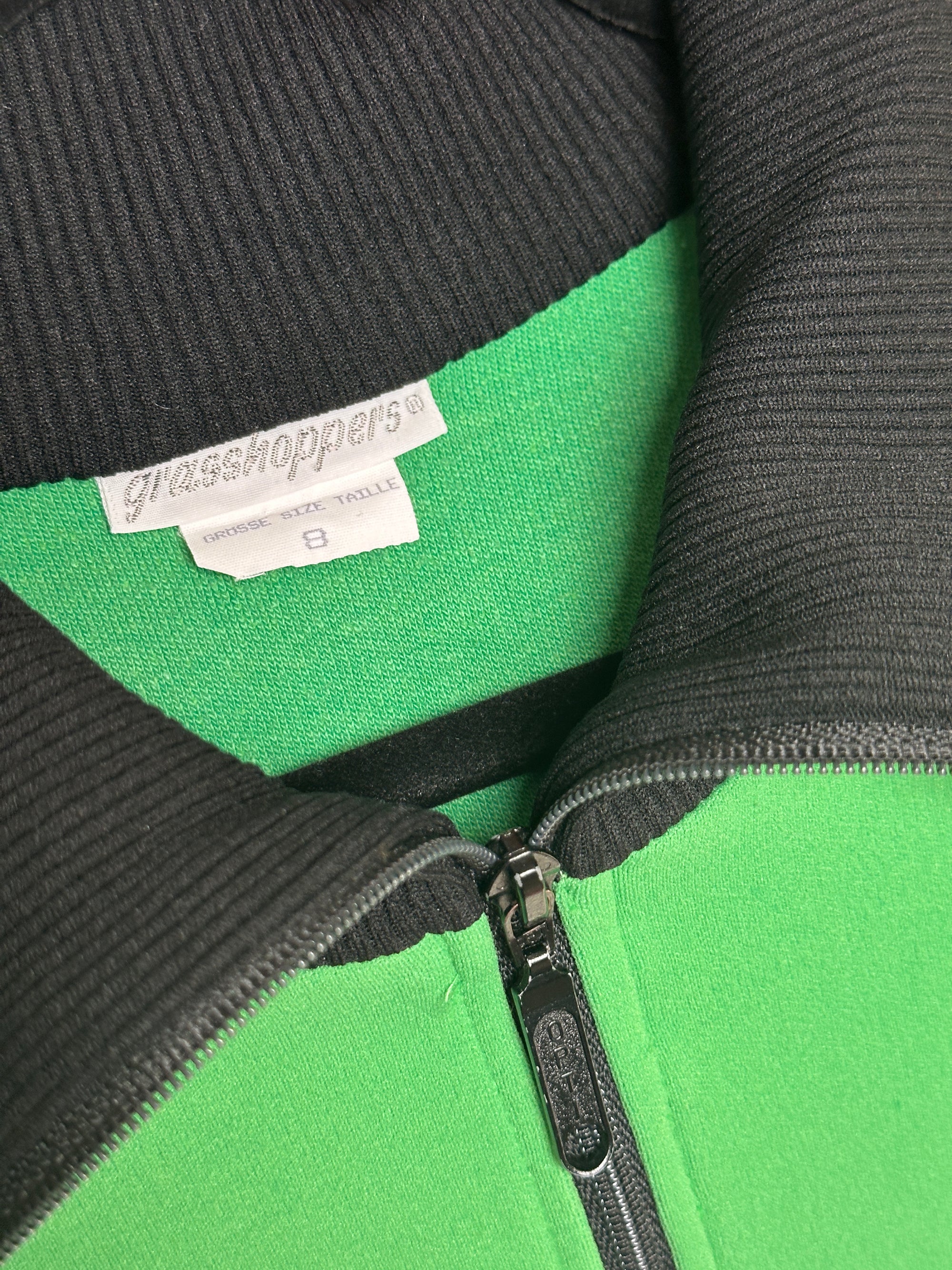 1980s Grasshoppers Two Tone Grün Schwarz Trackjacket Trainingsjacke XXL | Men’s Vintage