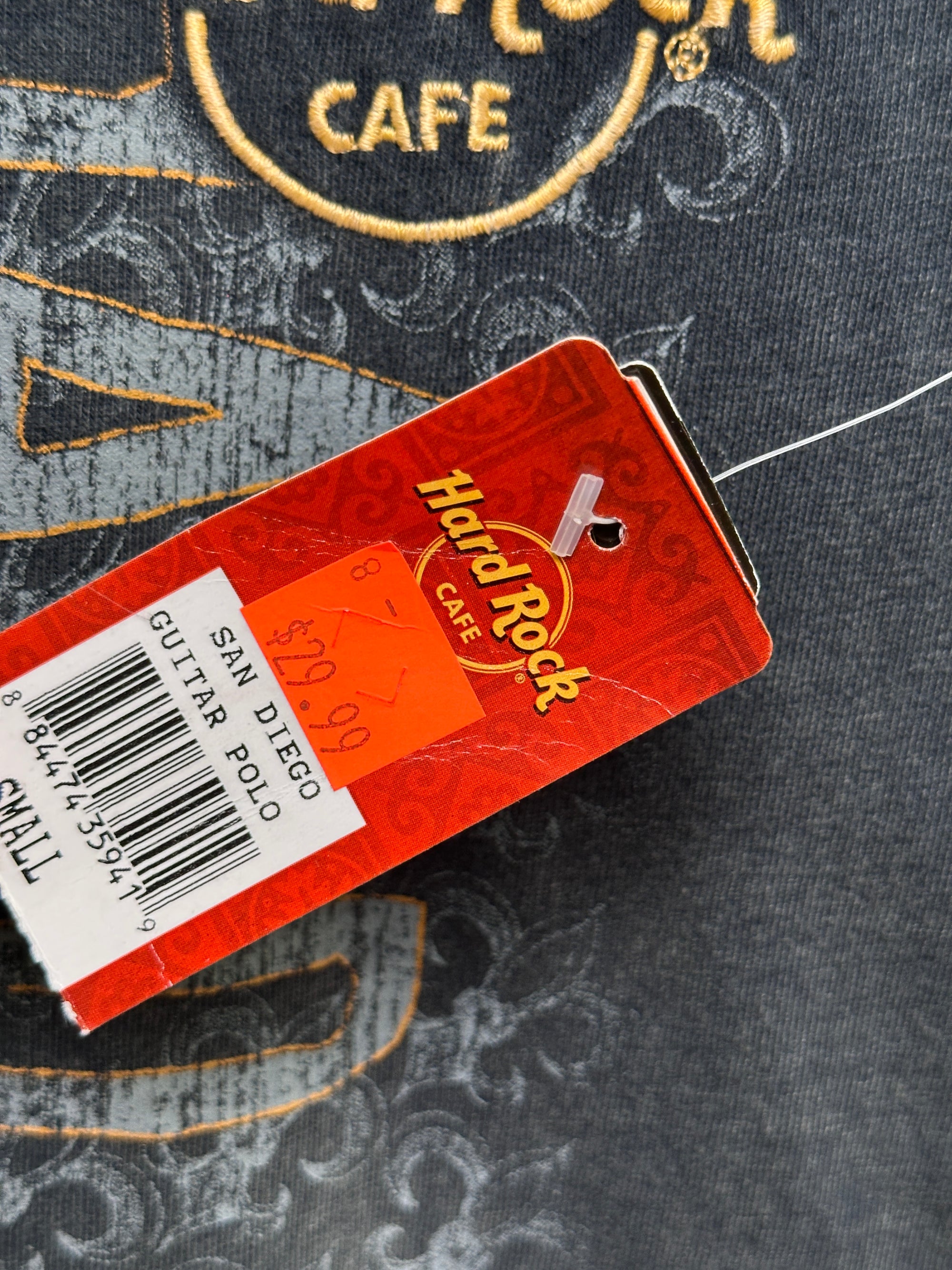 Y2K Hard Rock Café Poloshirt Grau Washed S | Men’s Vintage