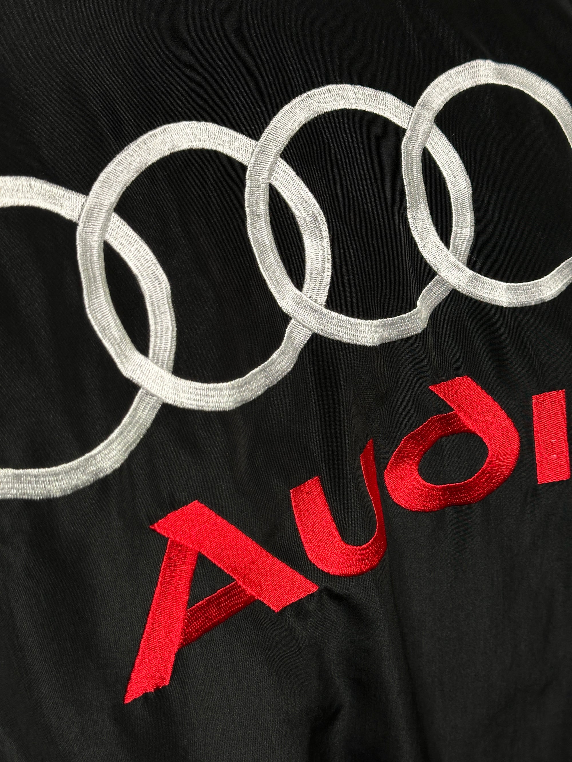 1990s Audi Sport Racing Bomberjacke Schwarz mit Logo | Men’s XL