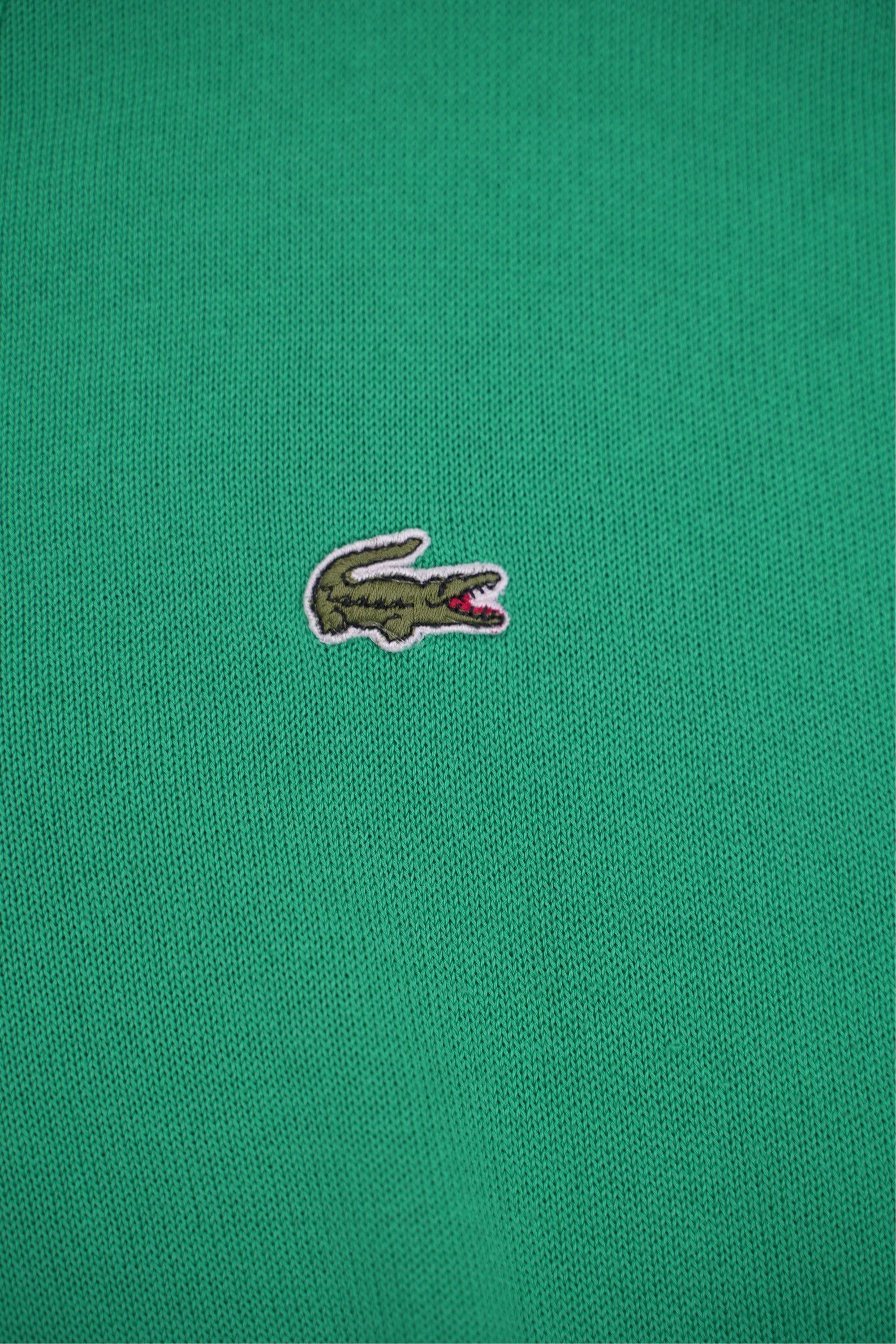 1990s Lacoste Vintage Pullunder Baumwolle Grün 6 / XL