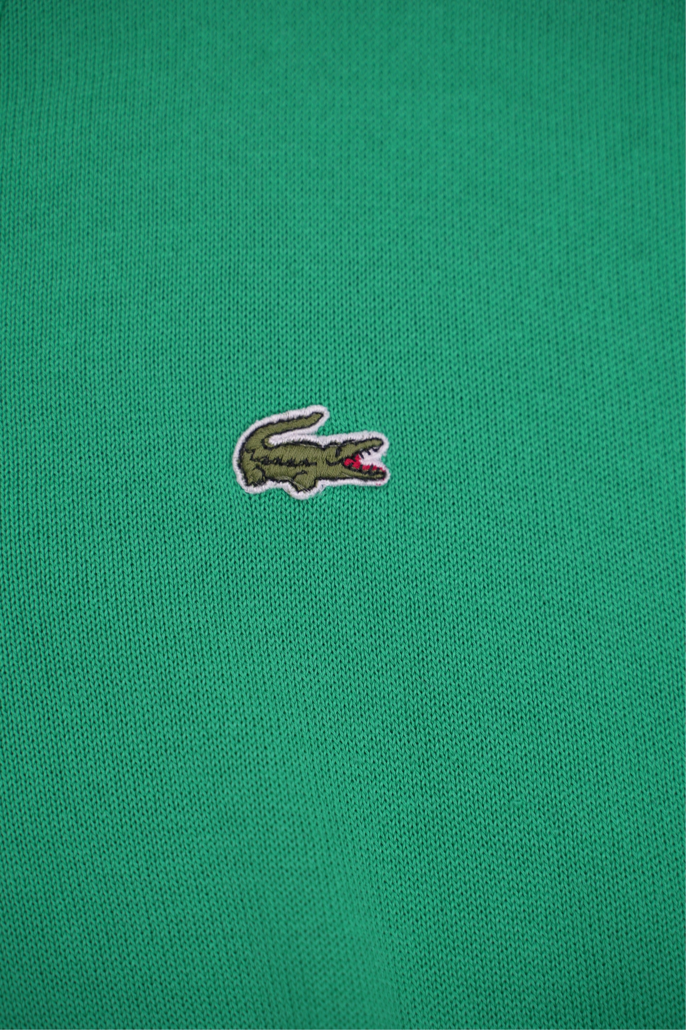 1990s Lacoste Vintage Pullunder Baumwolle Grün 6 / XL