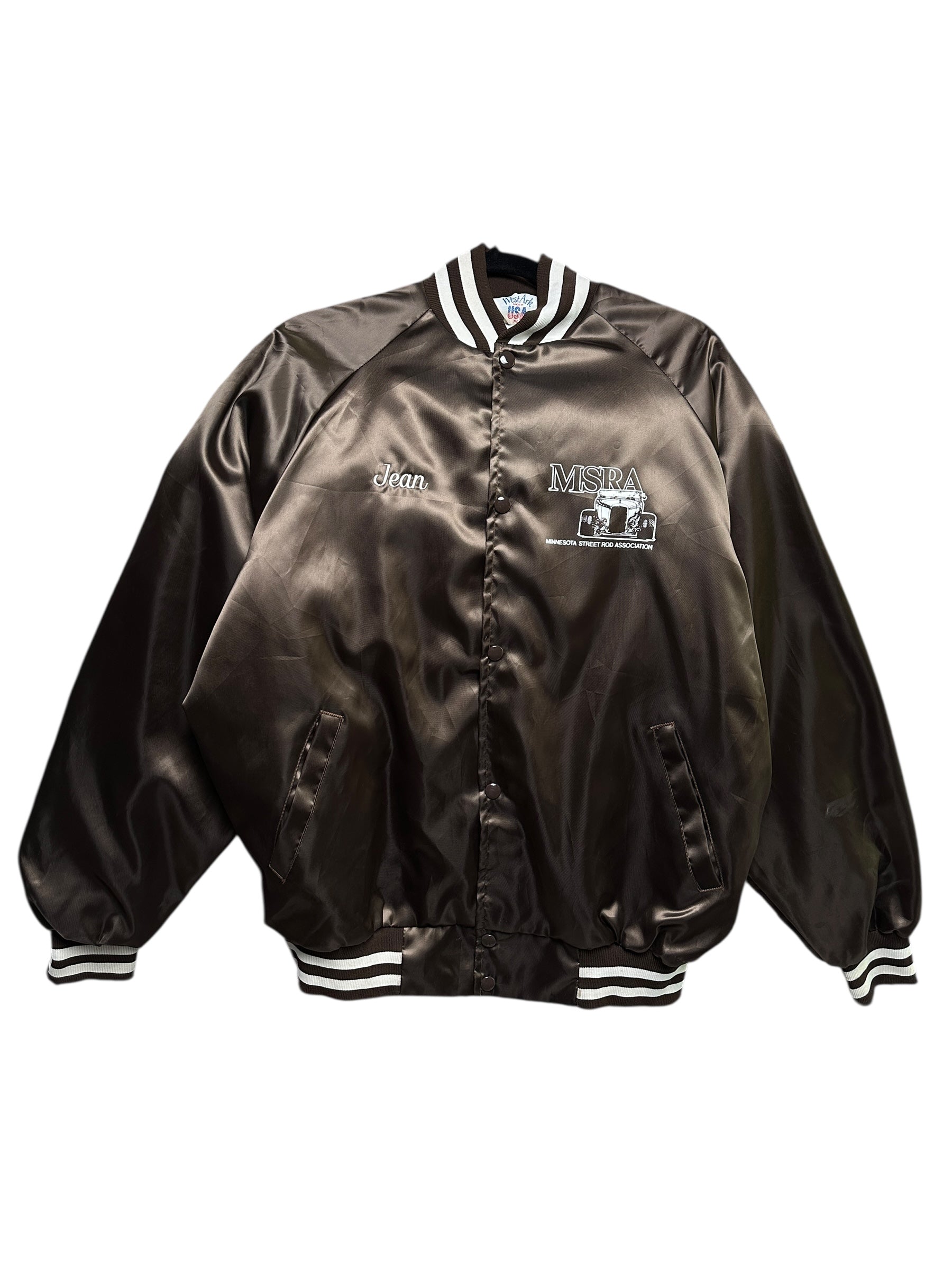 1990s Westark USA Satin Bomberjacke College Hot Rod XL | Men’s Vintage