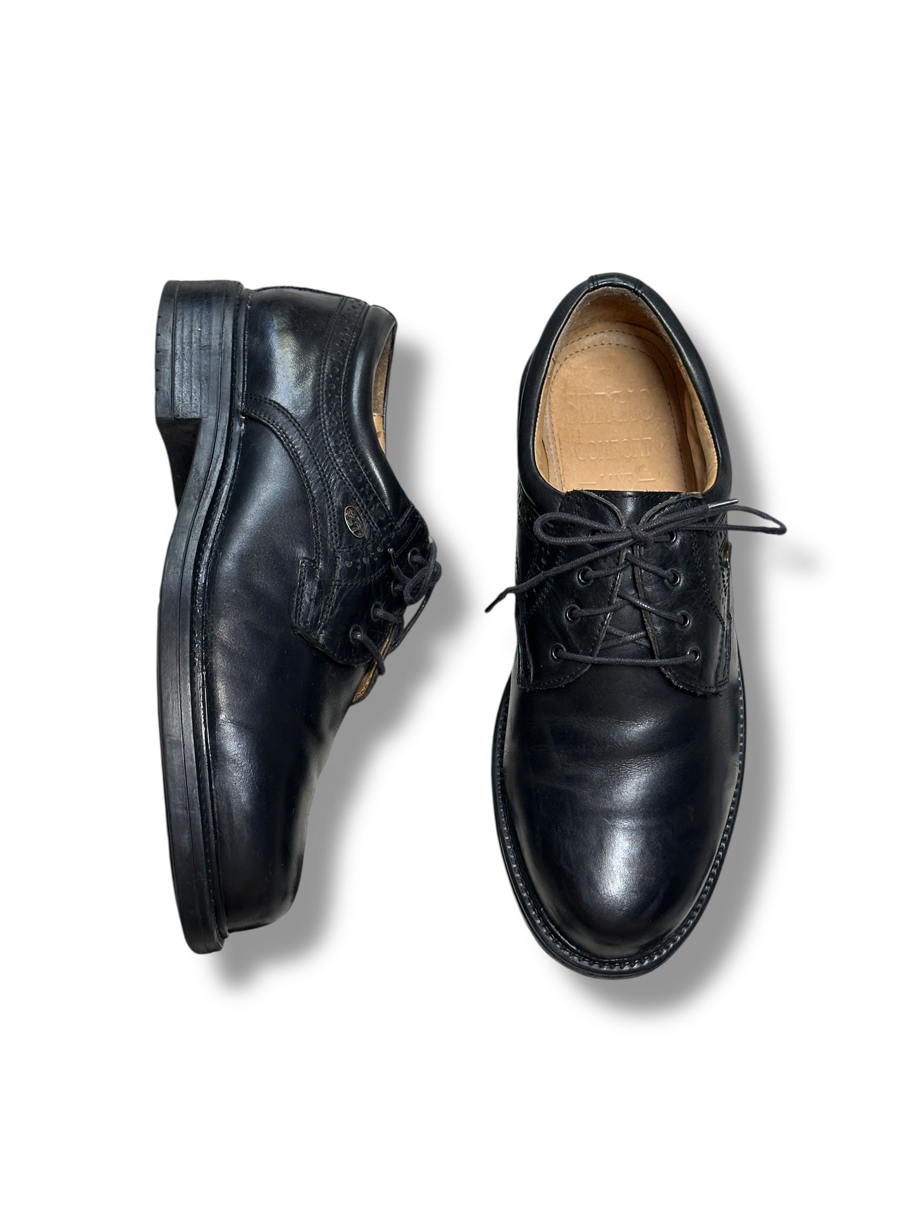Sergio Comfort Derbyschuh Herren Leder Schwarz | EU 42 | Made in Italy Vintage