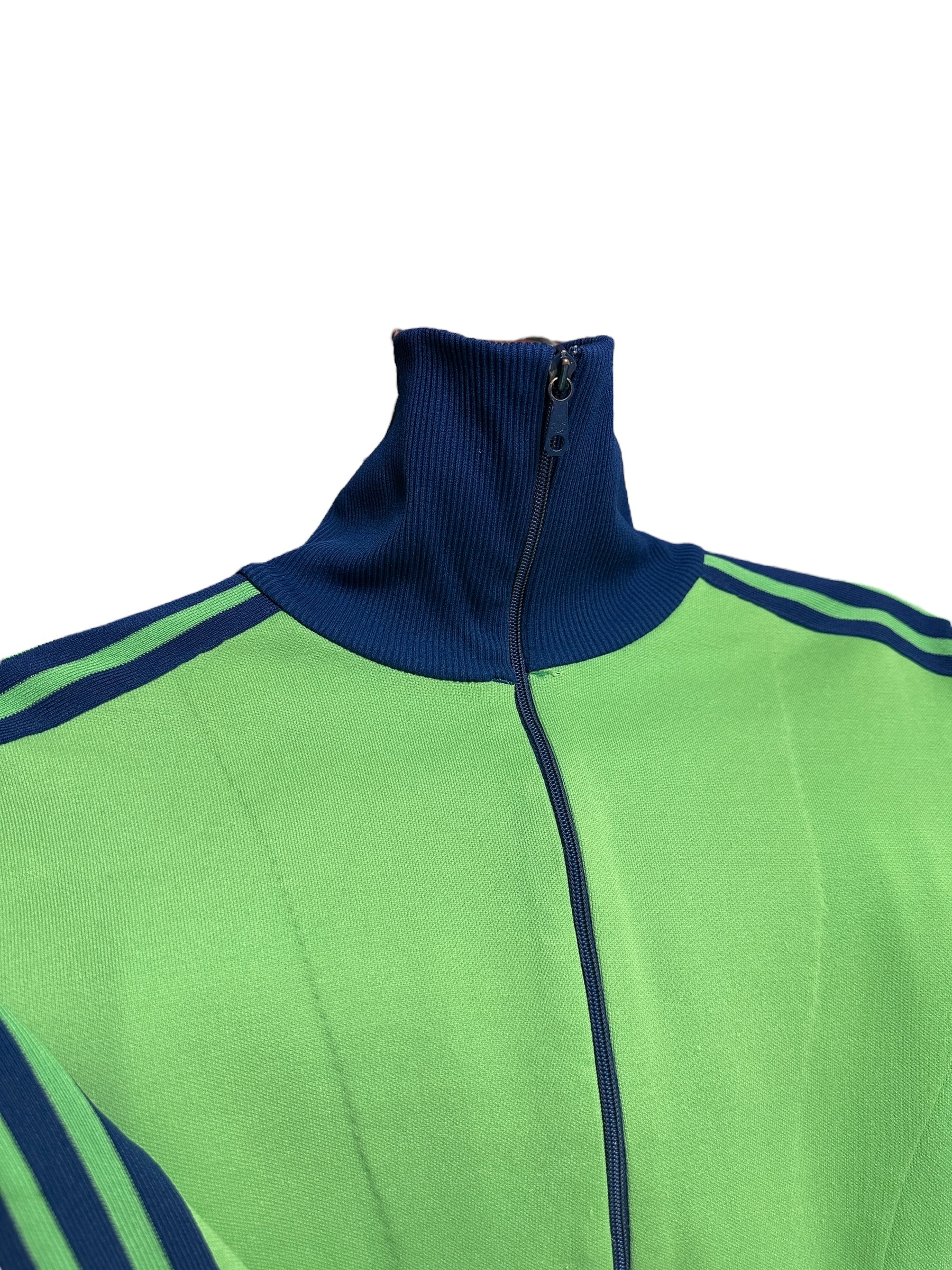 1970s Vintage Adidas Trackjacket | Two-Tone Grün Blau Trainingsjacke S