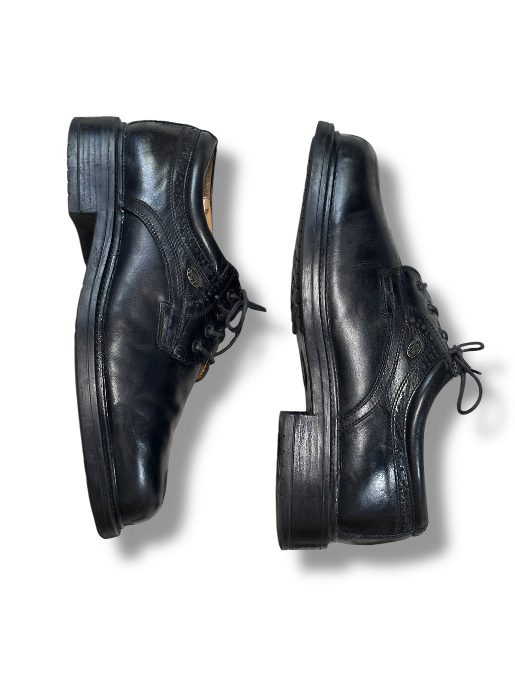Sergio Comfort Derbyschuh Herren Leder Schwarz | EU 42 | Made in Italy Vintage