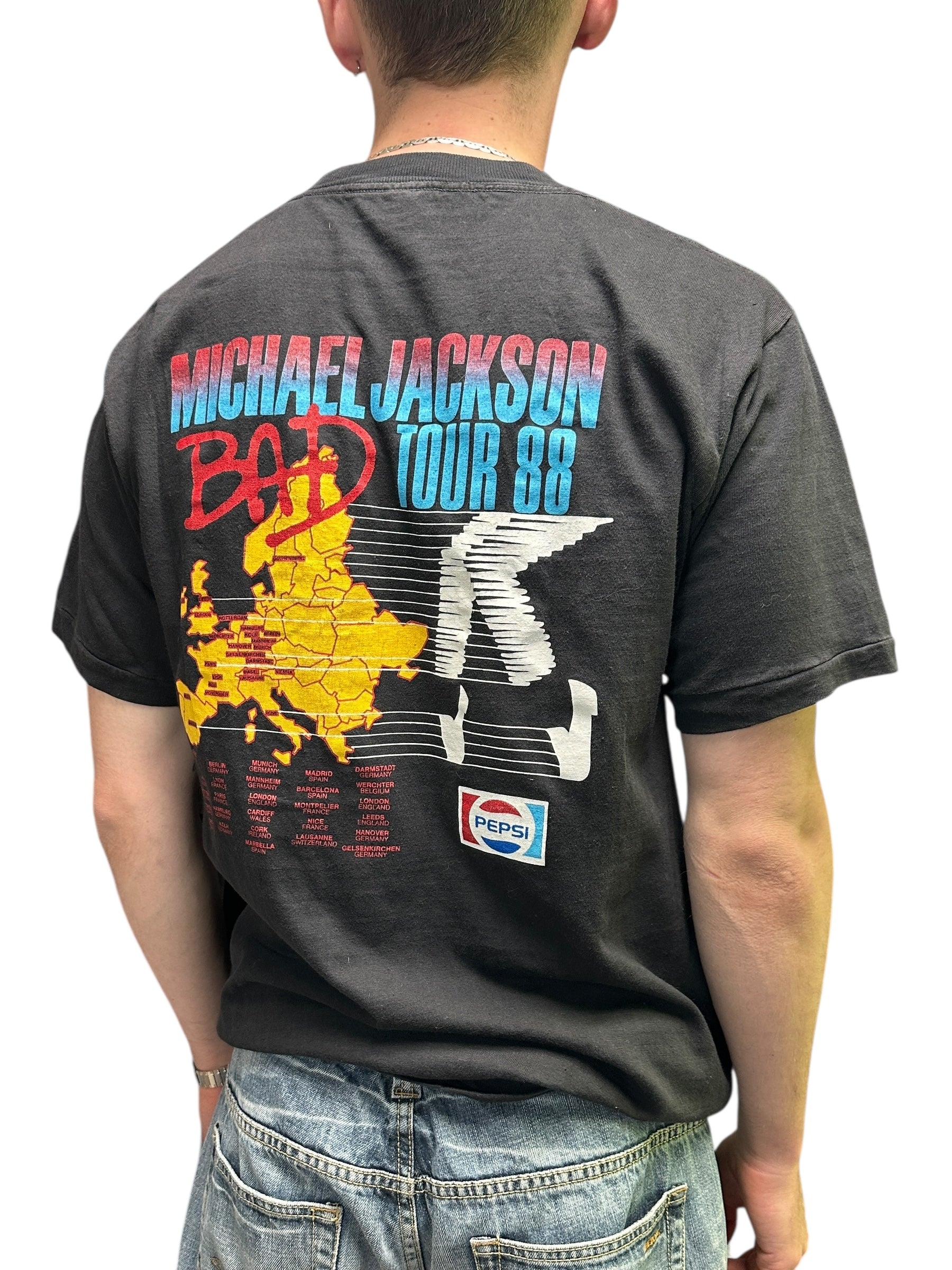 1988 Michael Jackson Bad Tour Vintage T-Shirt | Pepsi Logo XL