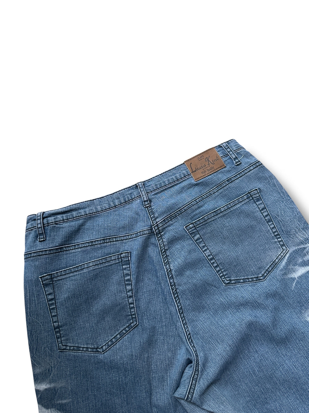 Y2K Laura Kent Flared Jeans Blau mit weißen Streifen | 38 Women’s W29