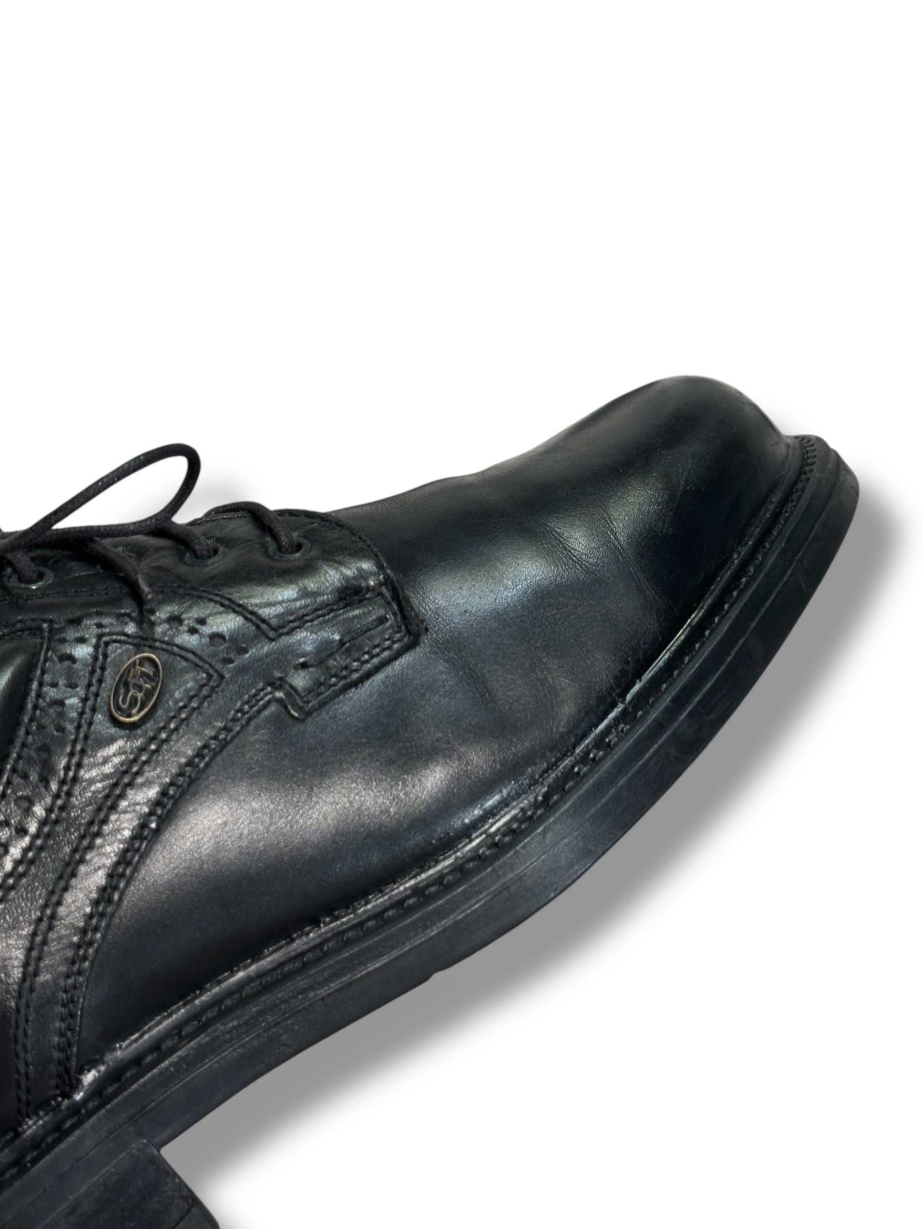 Sergio Comfort Derbyschuh Herren Leder Schwarz | EU 42 | Made in Italy Vintage