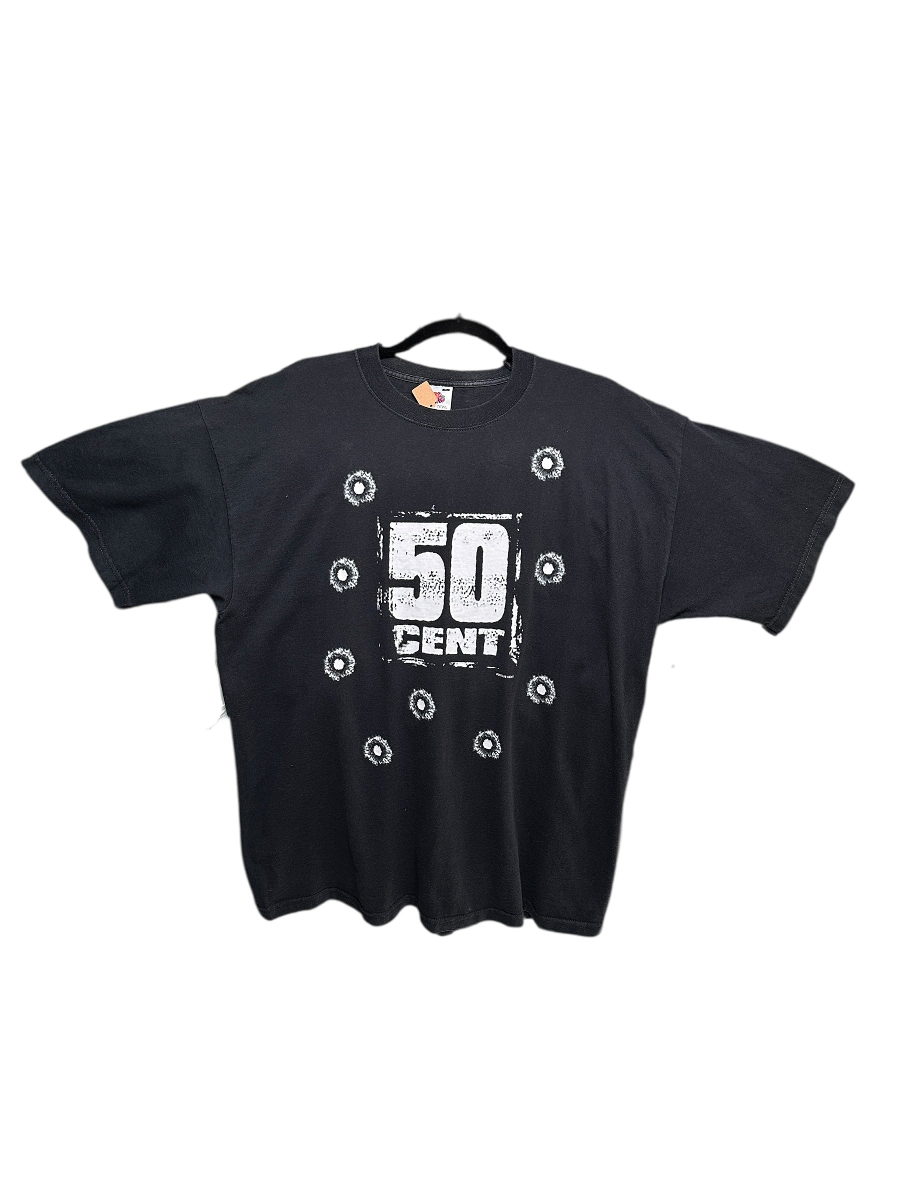 2003 50 Cent “Shot 9 Times” Vintage Rap T-Shirt | Fruit of the Loom Schwarz XL