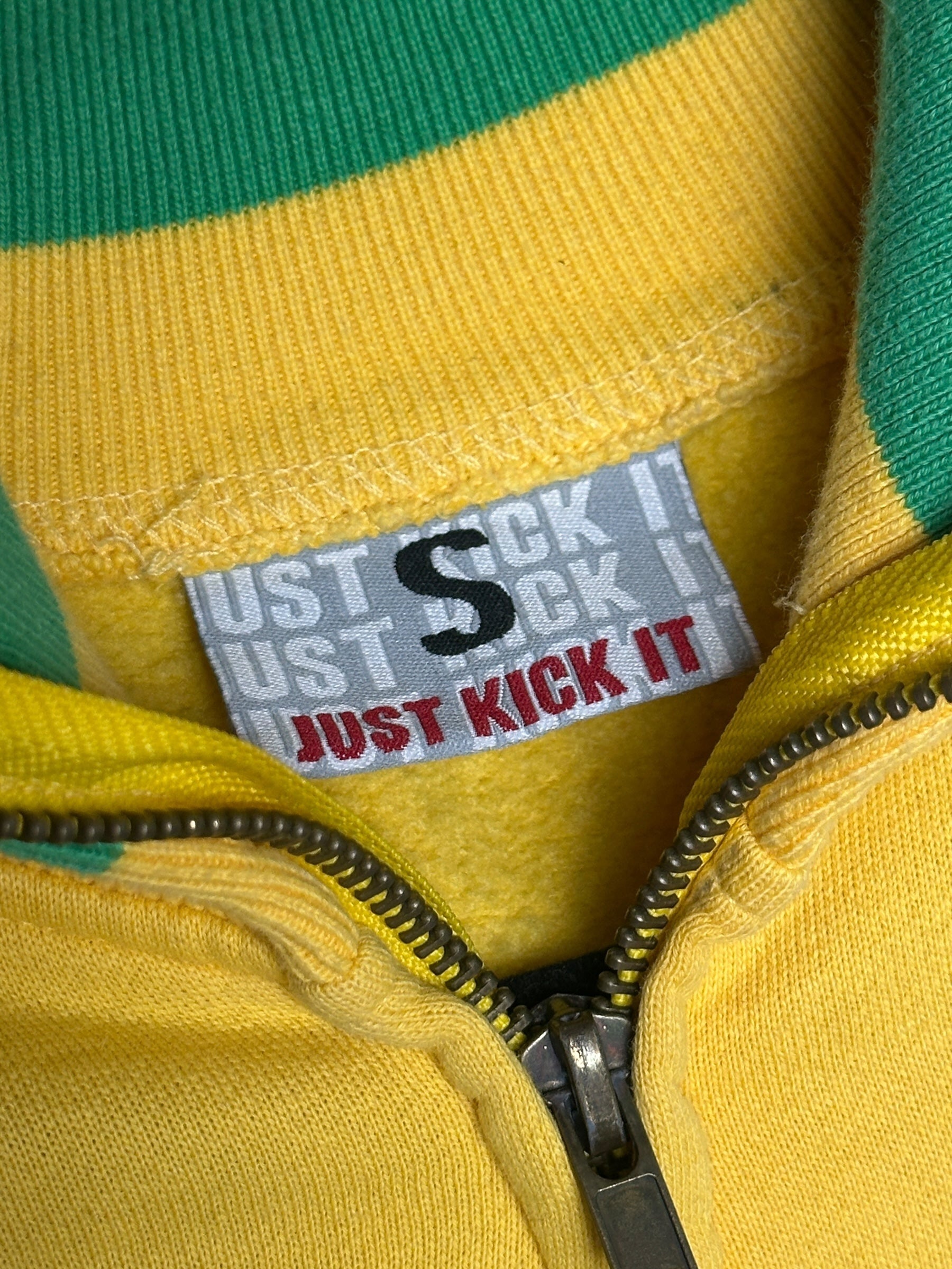 2000s BRASIL ZIP JACKET GELB GRÜN | VINTAGE SWEATJACKE S