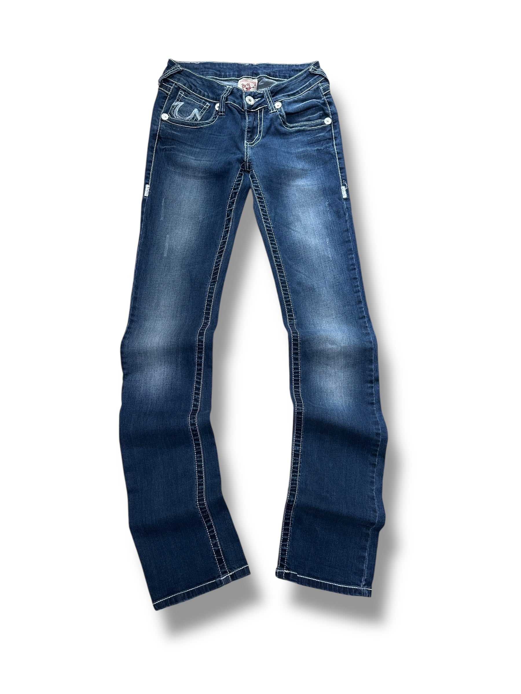 Y2K True Religion Skinny Jeans Blau Washed | 34 Women’s W27