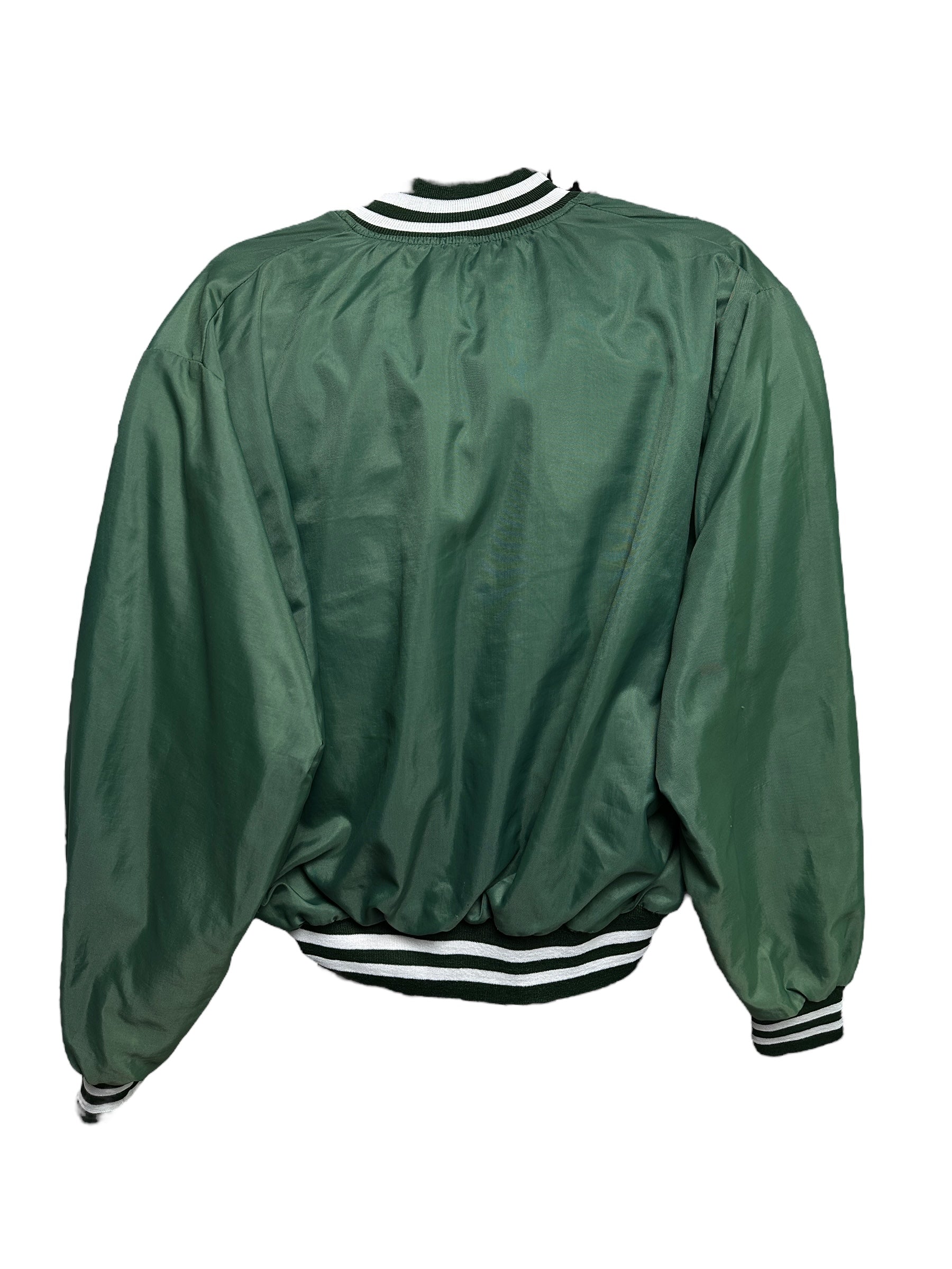 1990s Holloway Kansas Bomberjacke Collegejacke Grün L | Men’s Vintage