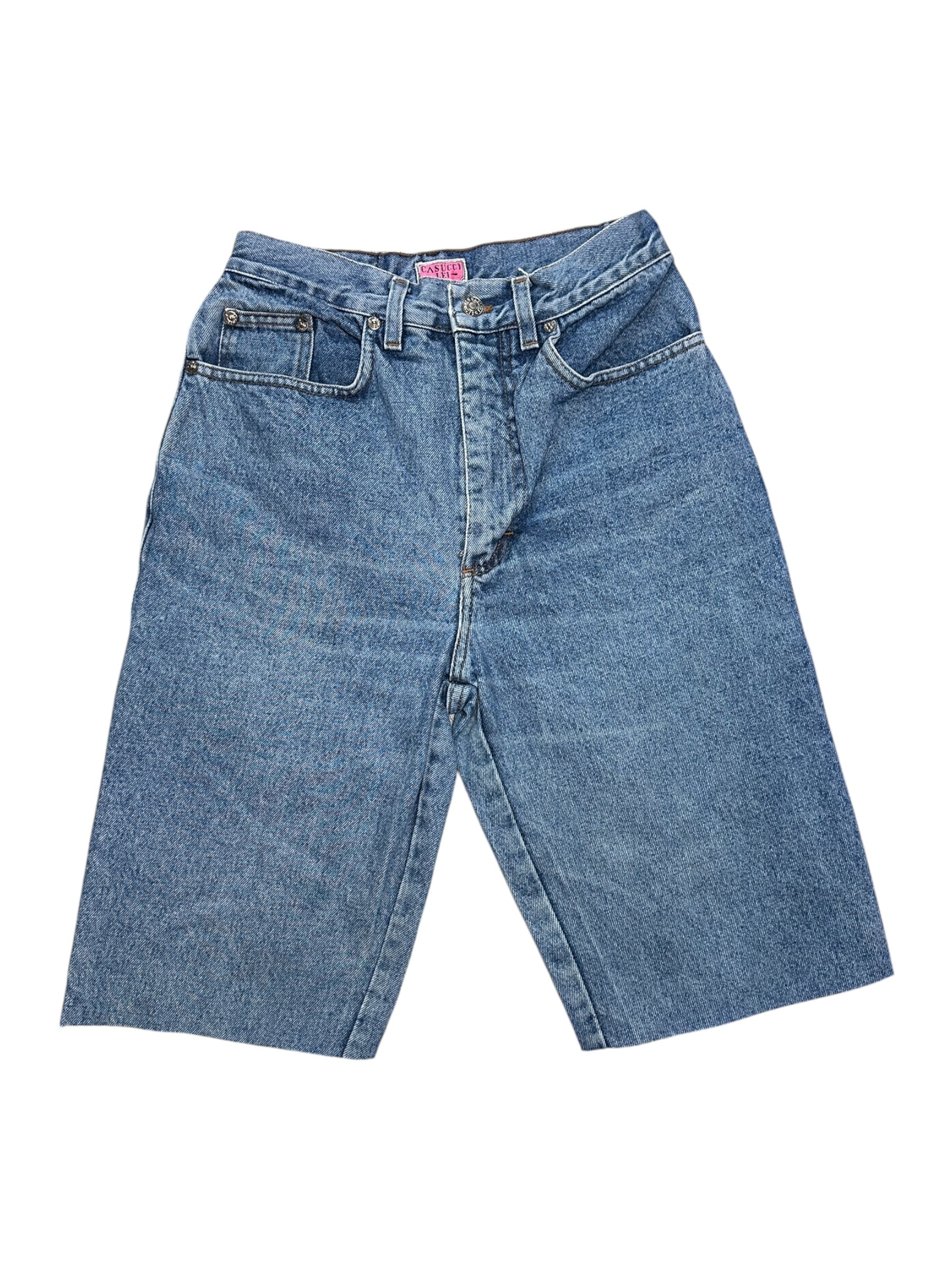 Y2K Casucci Lei Jeans Shorts mit Blumenstickerei | Women’s Size XS | Vintage