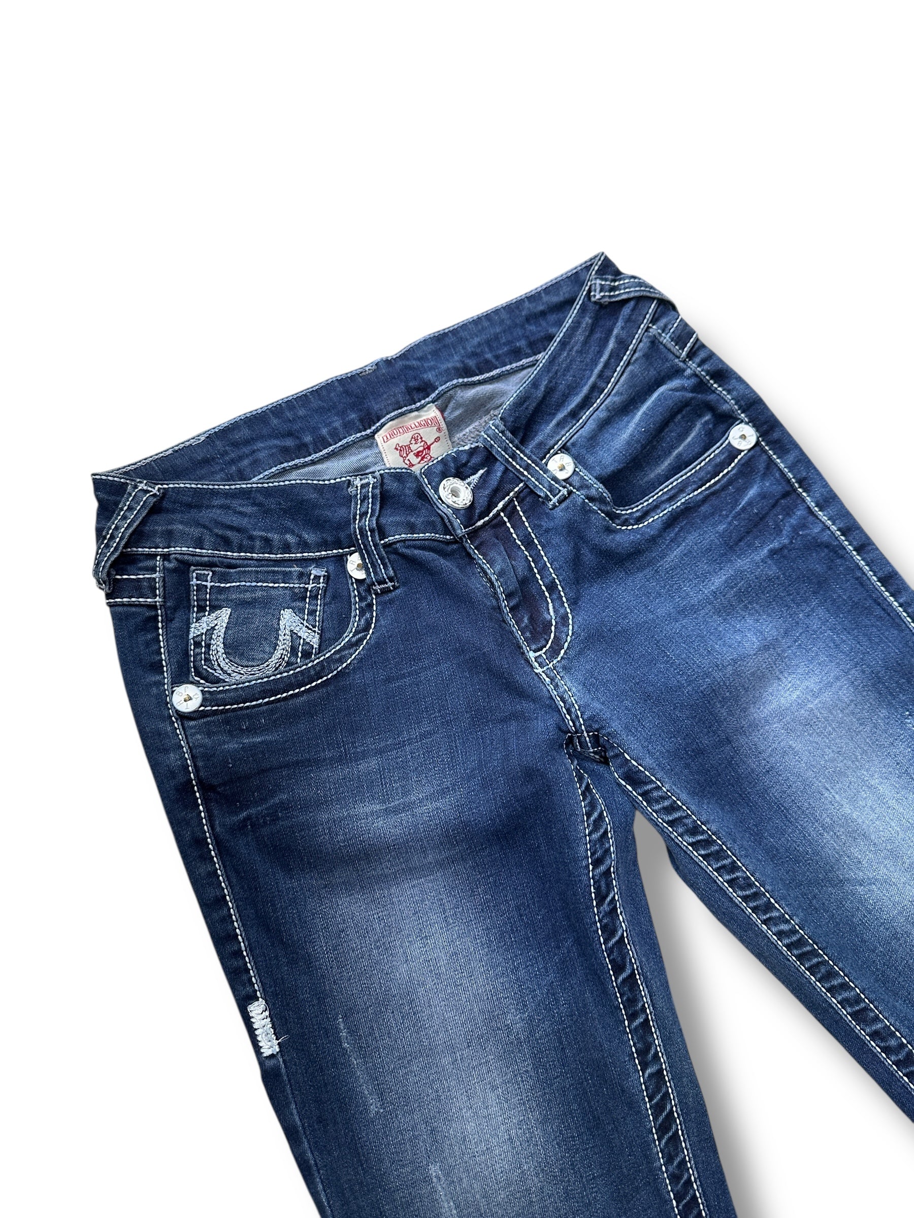 Y2K True Religion Skinny Jeans Blau Washed | 34 Women’s W27