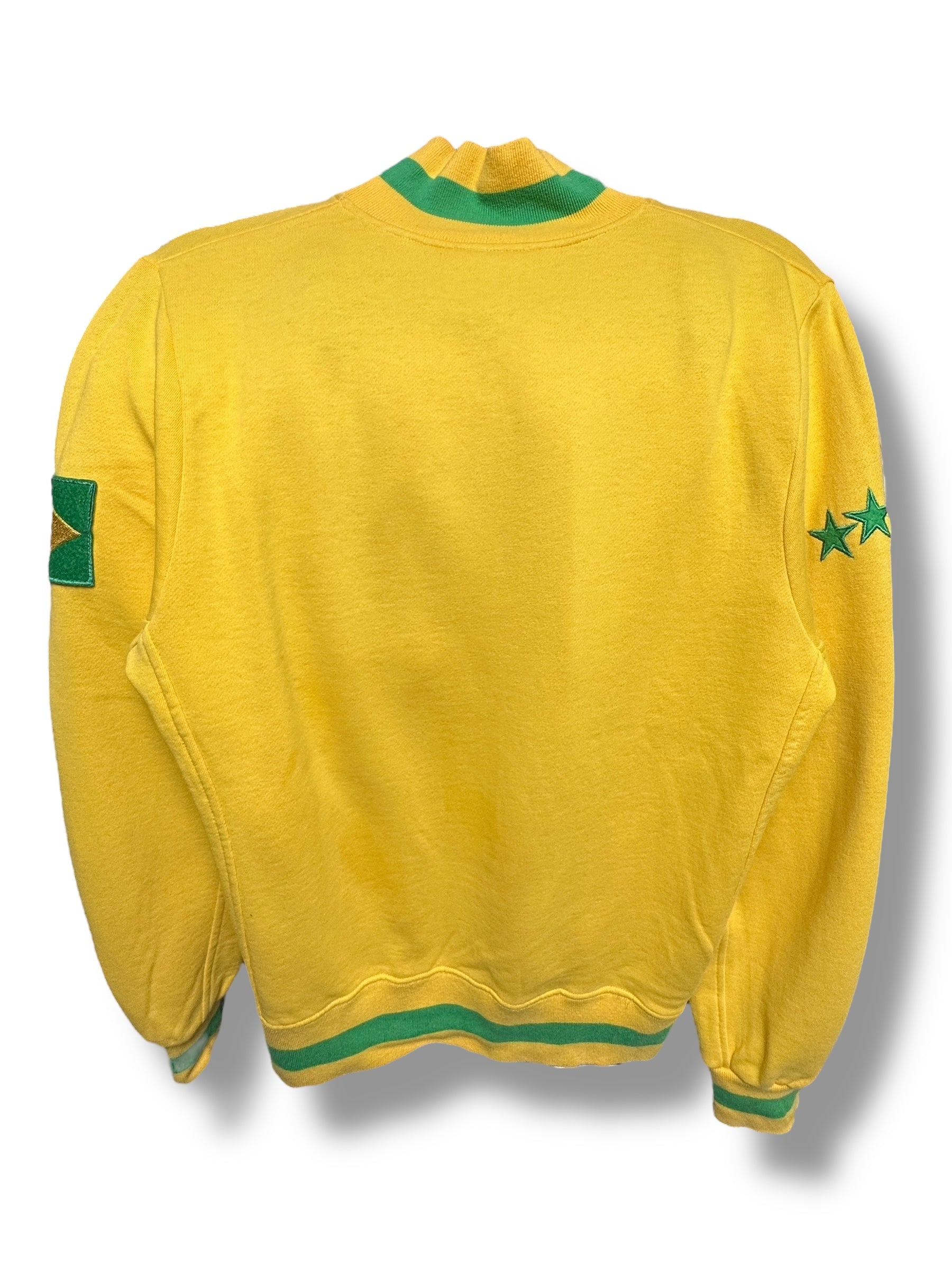 2000s BRASIL ZIP JACKET GELB GRÜN | VINTAGE SWEATJACKE S