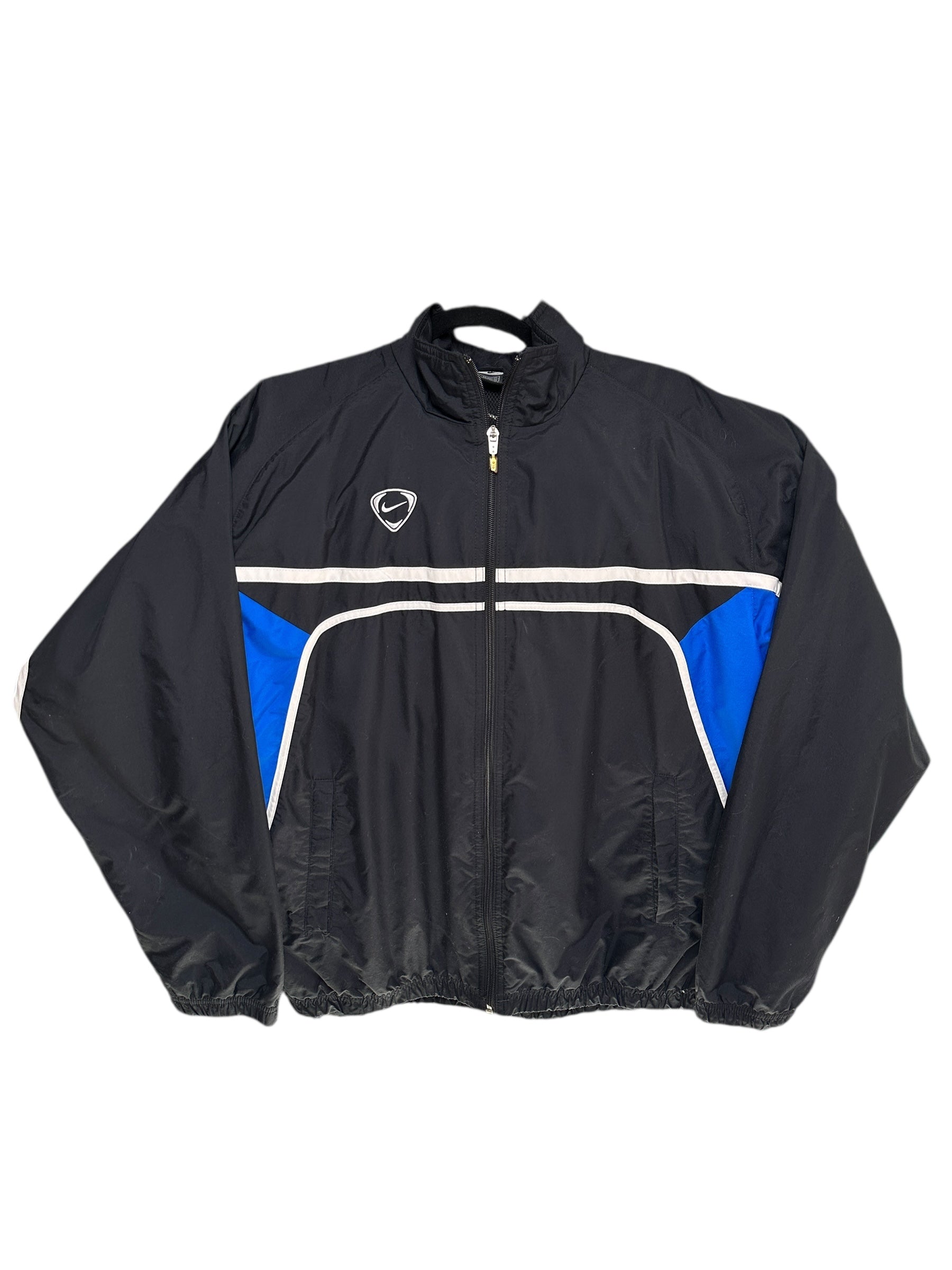 2000s Nike Trackjacket Trainingsjacke Schwarz Blau M–L | Men’s Vintage