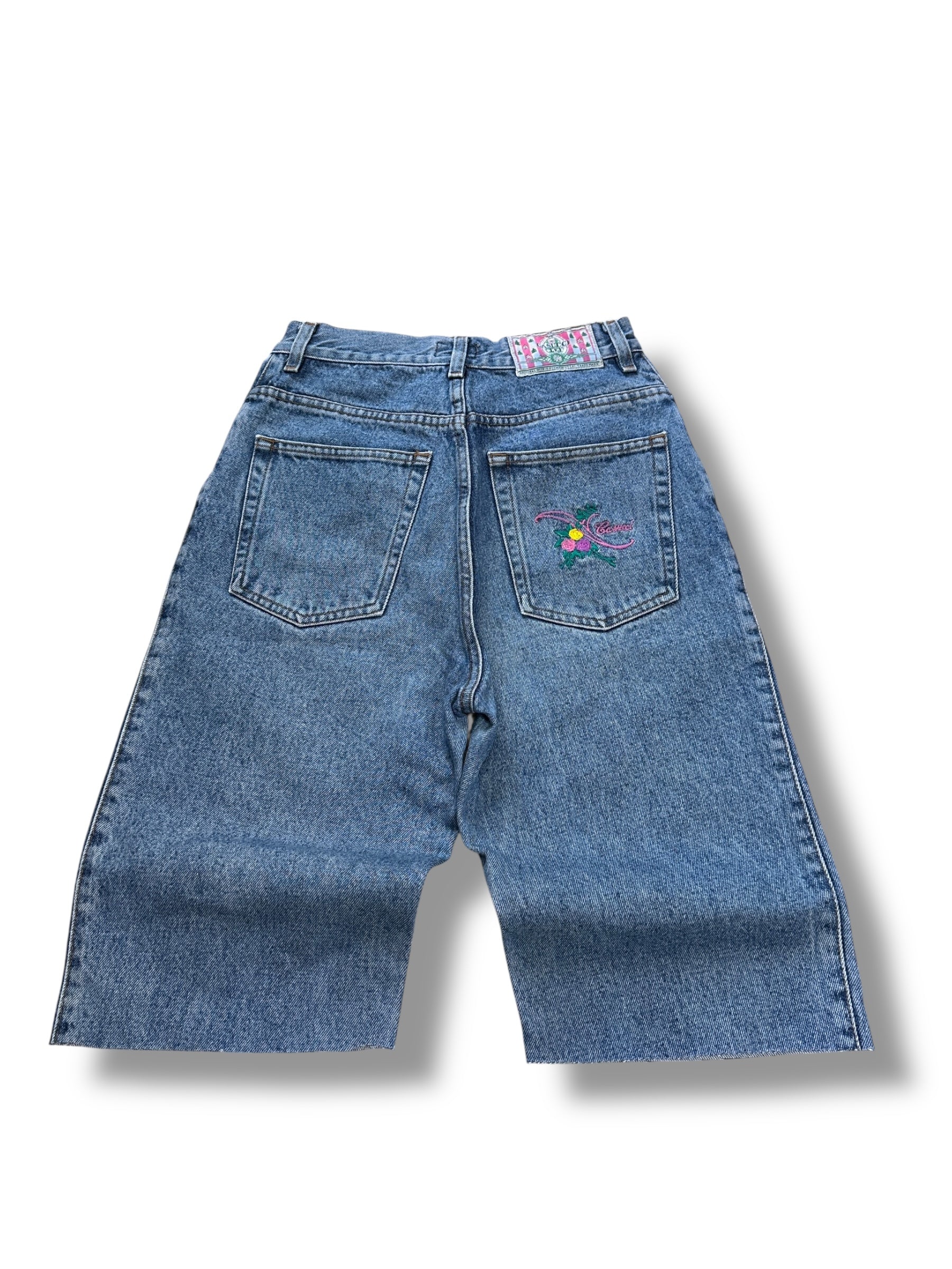 Y2K Casucci Lei Jeans Shorts mit Blumenstickerei | Women’s Size XS | Vintage