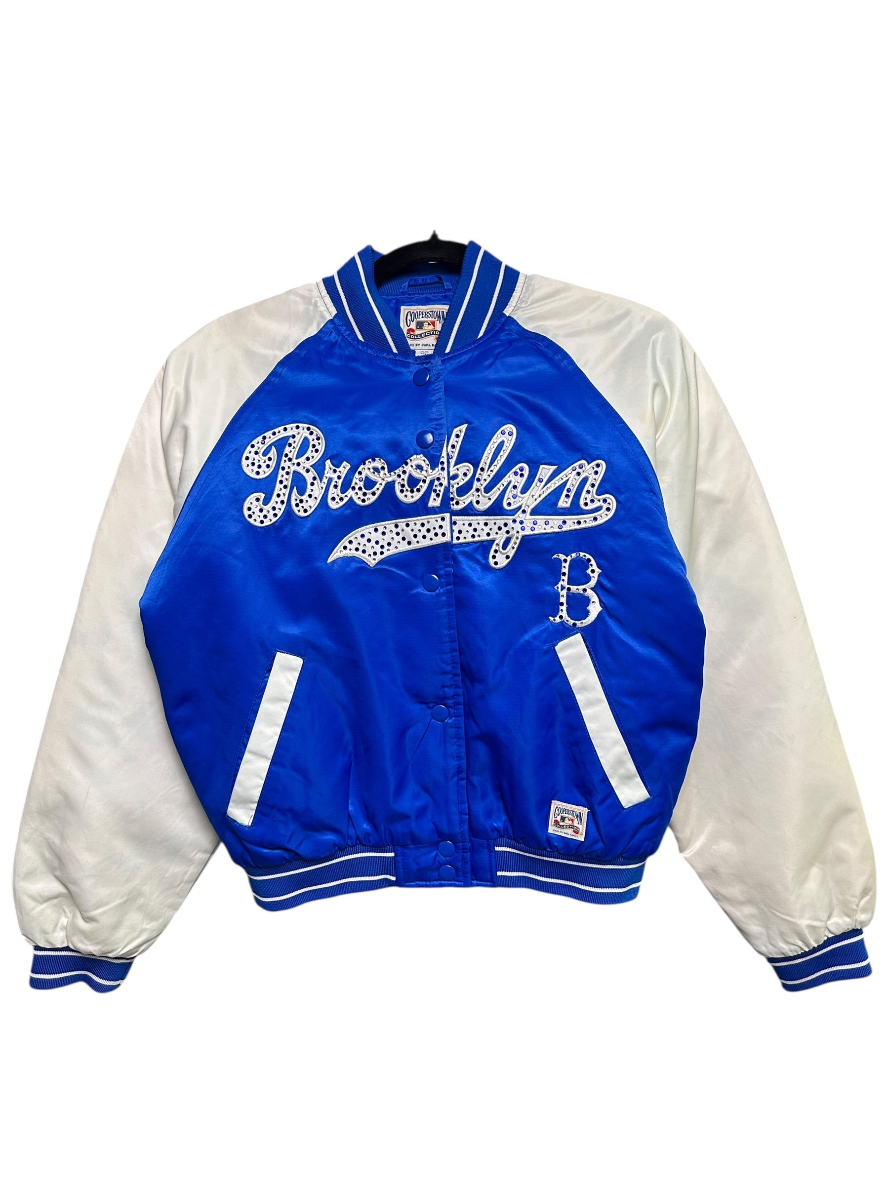 1990s Brooklyn Cooperstown Collegejacke Blau Weiß S| women’s Vintage