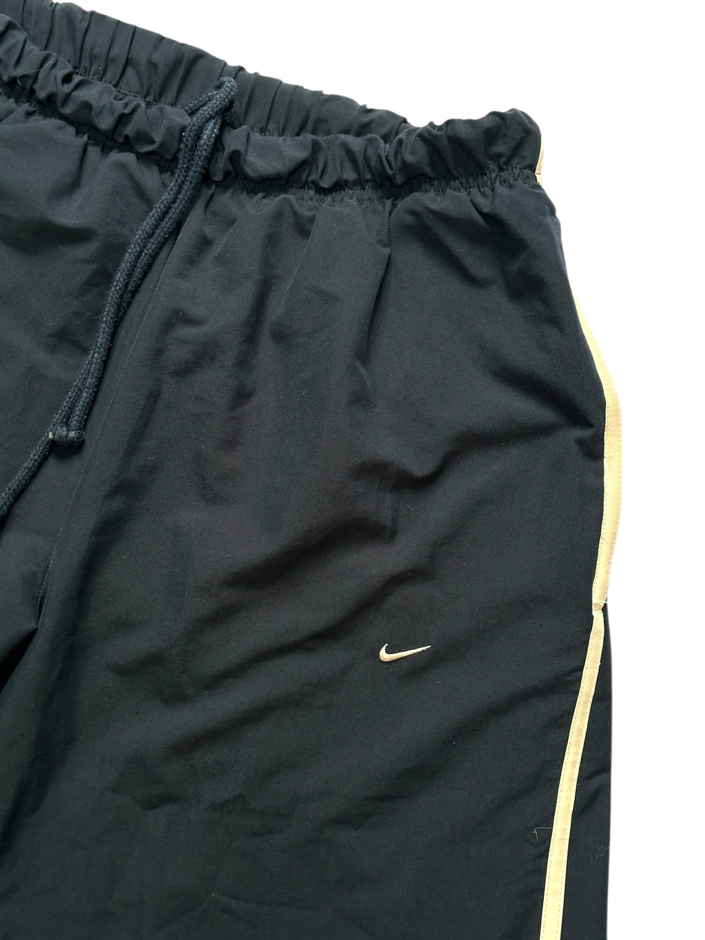 2000s Nike Trackpants Dunkelblau Beige | Y2K Hose XL Vintage