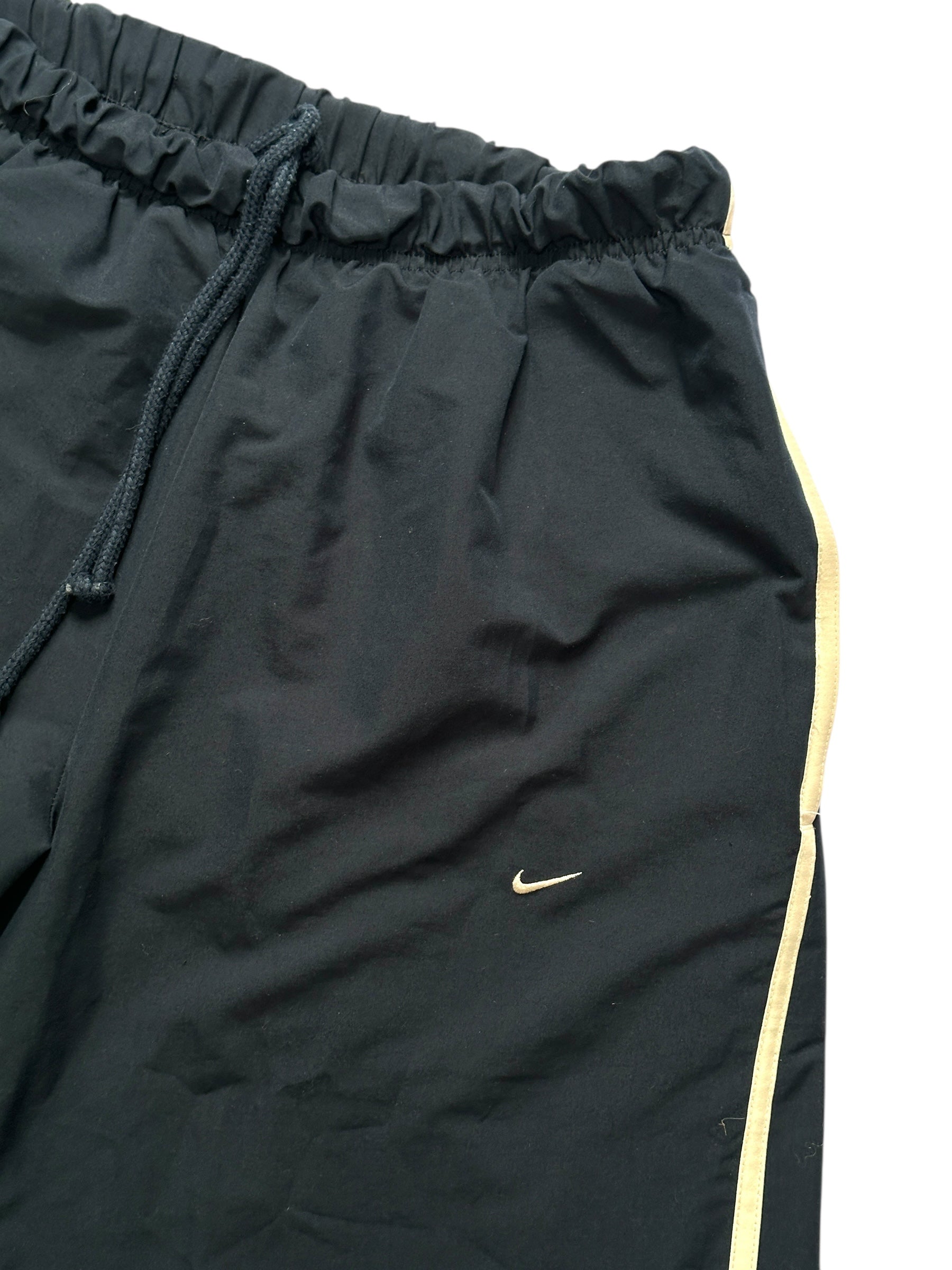 2000s Nike Trackpants Dunkelblau Beige | Y2K Hose XL Vintage