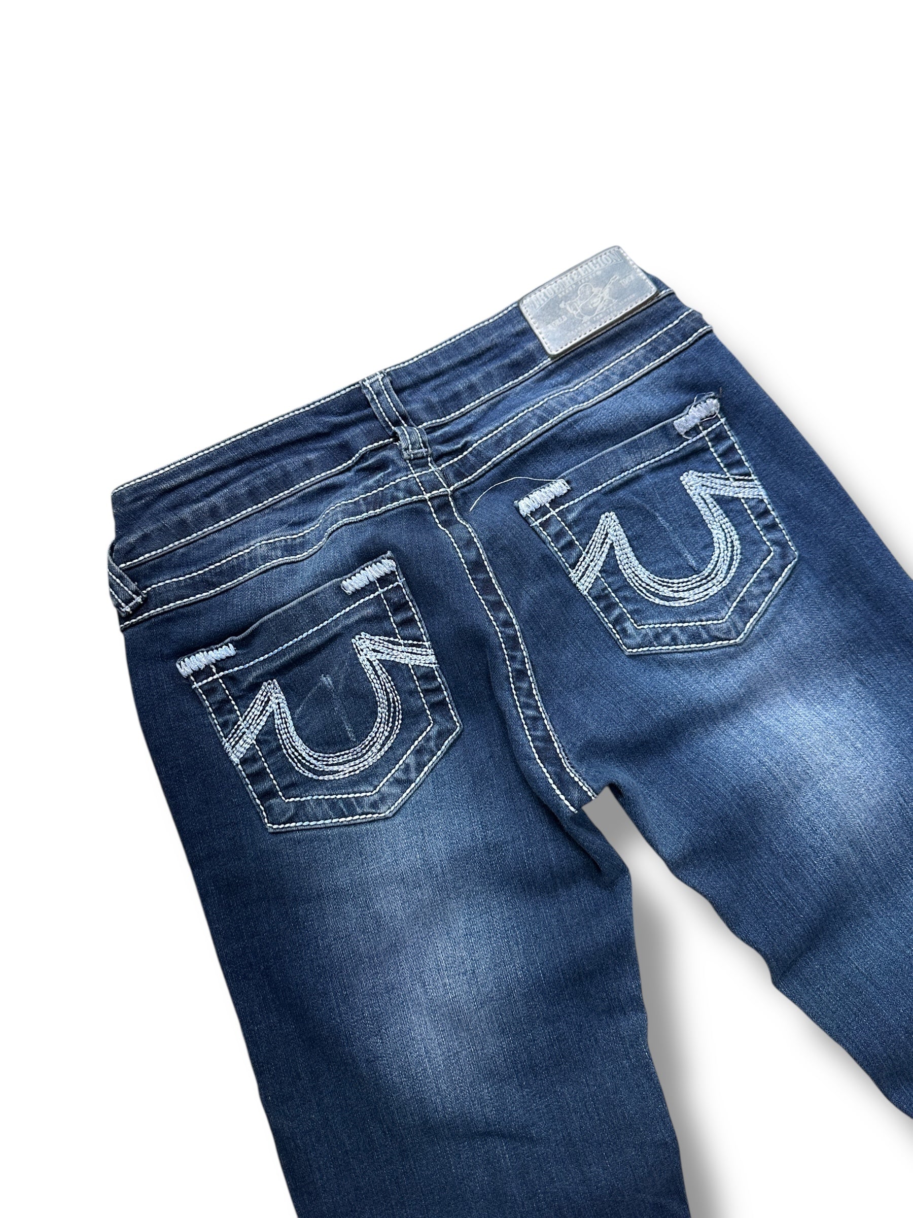 Y2K True Religion Skinny Jeans Blau Washed | 34 Women’s W27