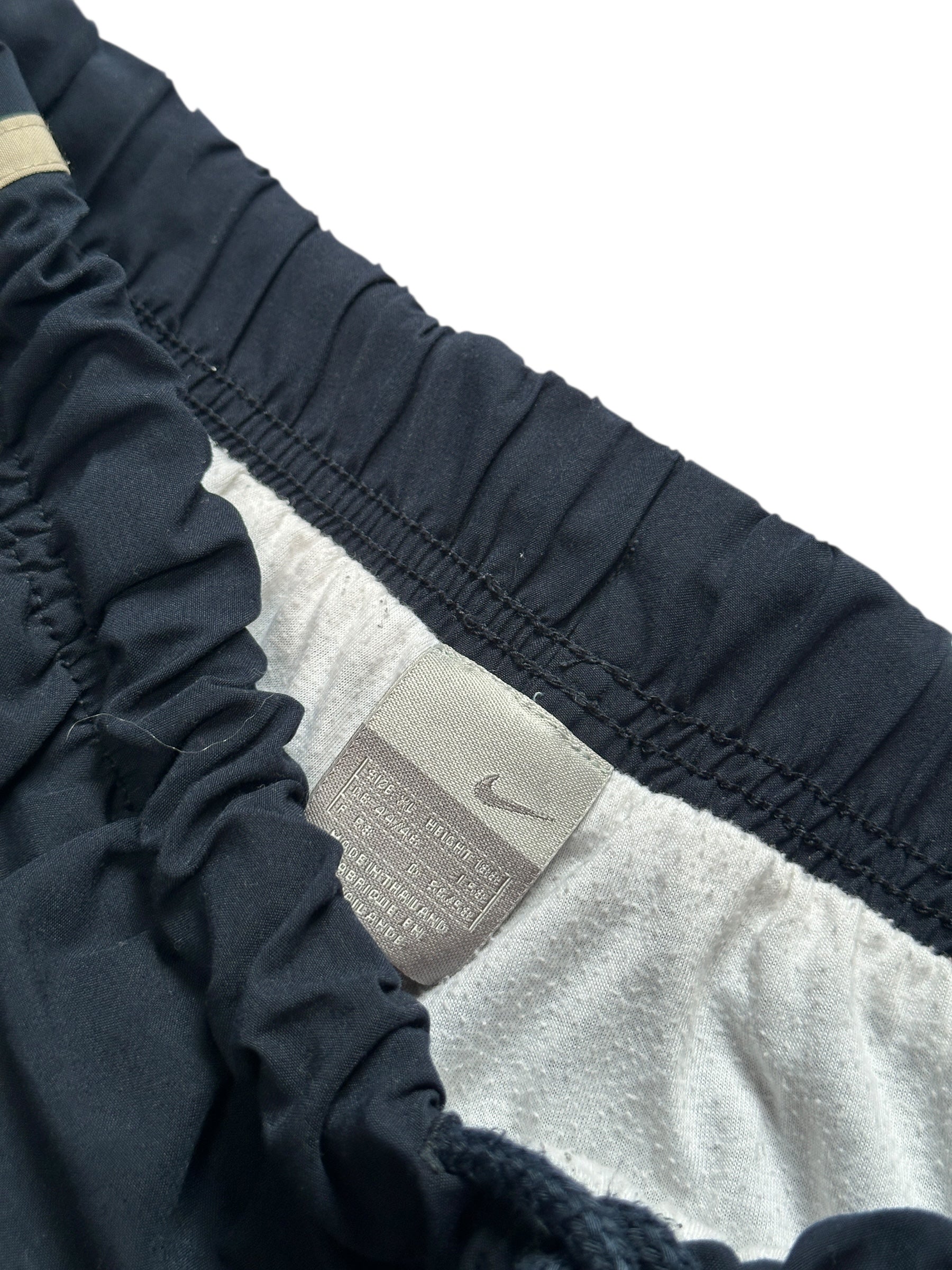 2000s Nike Trackpants Dunkelblau Beige | Y2K Hose XL Vintage