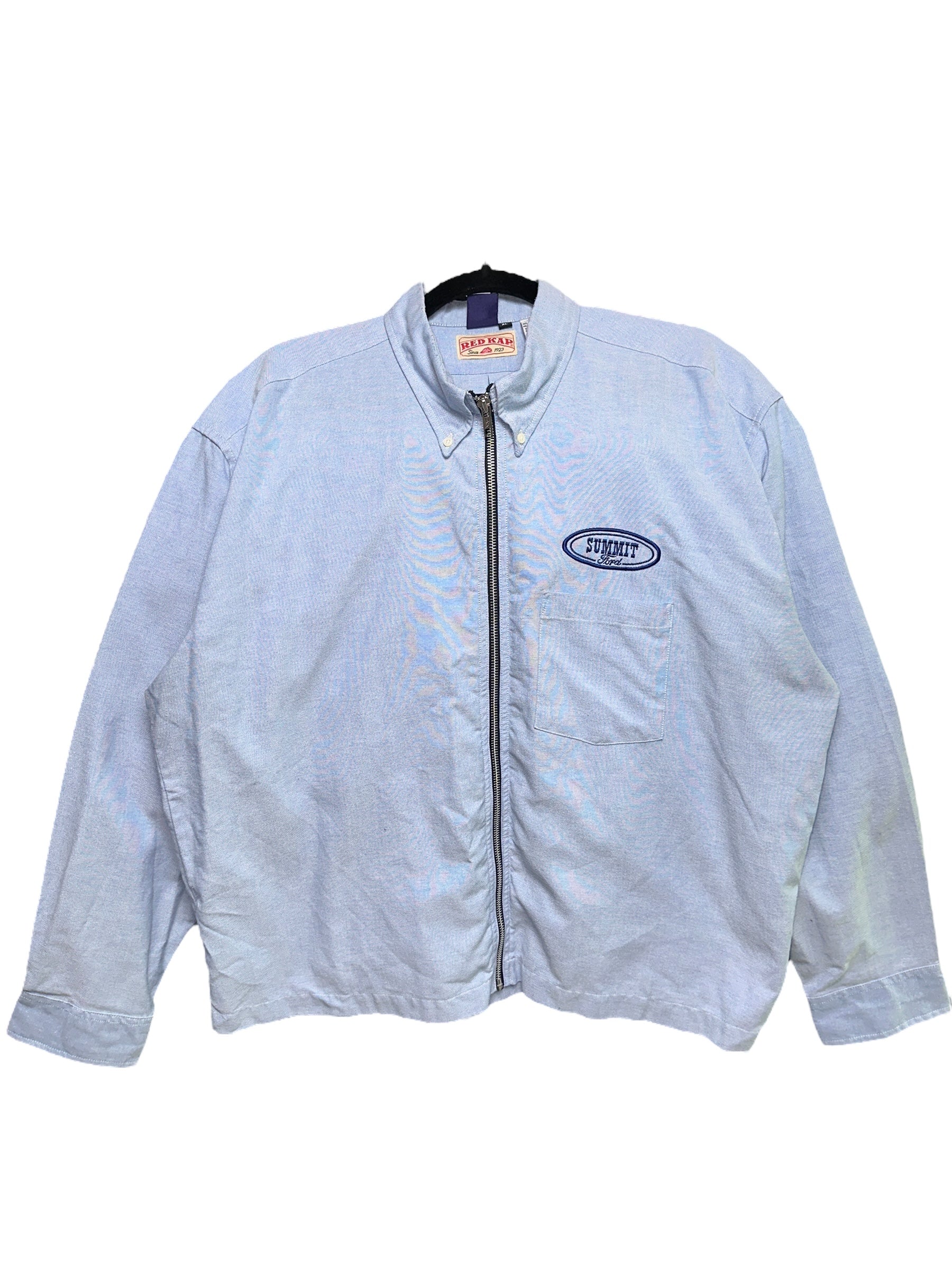 1990s Red Kap Ford Leichte Jacke Hellblau mit Summit Ford Logo | Men’s XL Vintage