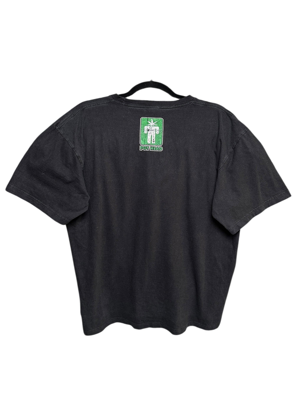 2000s Pot Head Weed Heavy T-Shirt Schwarz Grün M | Men’s Vintage