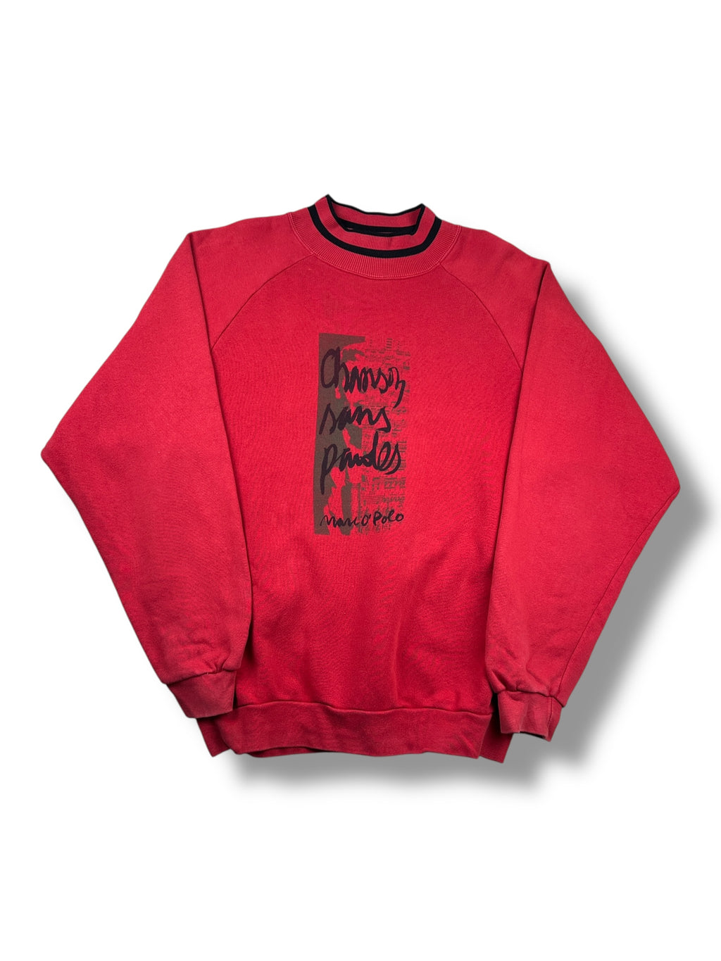 1990s Marc O’Polo Wintersweater Rot “Chansony sans pandes” | Vintage L