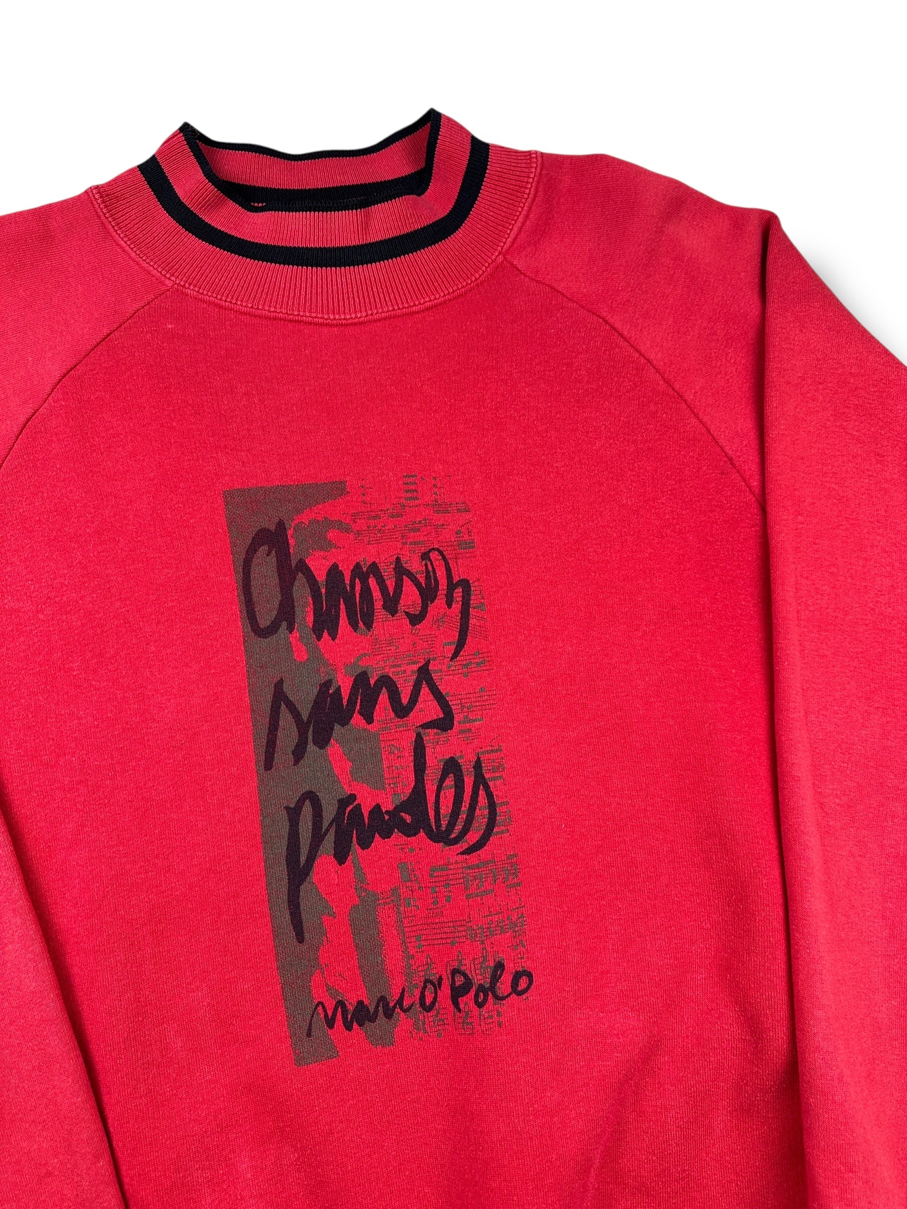 1990s Marc O’Polo Wintersweater Rot “Chansony sans pandes” | Vintage L