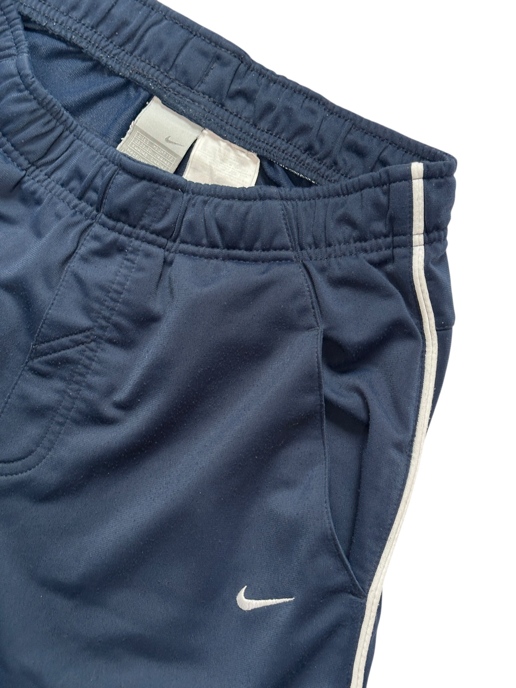 2000s Nike Trackpants Dunkelblau | Weißer Streifen S Vintage