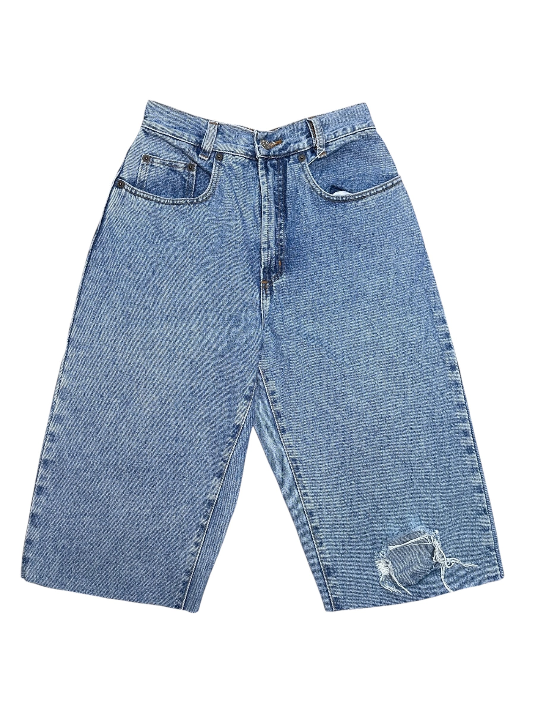 1990s Rifle Jeans Shorts Blau mit Waschung | Women’s Size 36 | Vintage