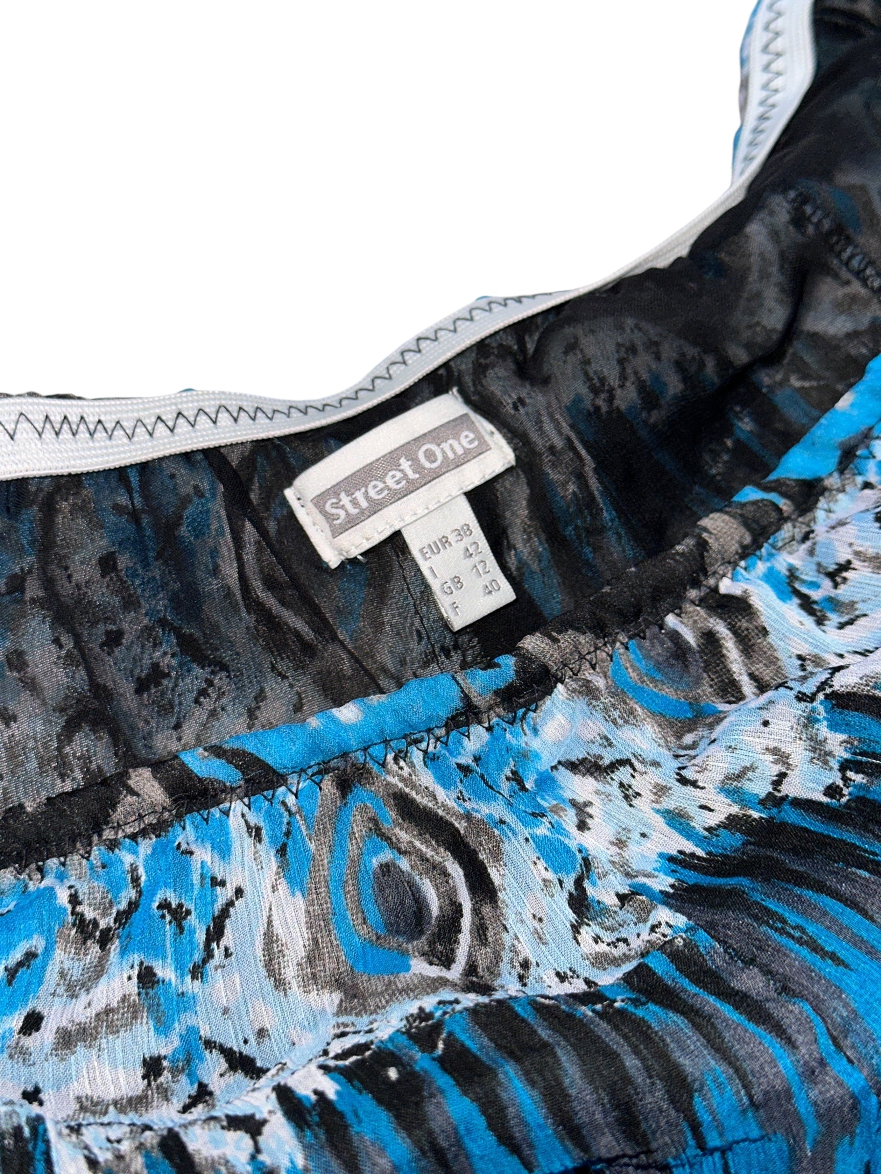Y2K Street One Rock Muster Schwarz/Blau/Weiß | Women’s Size 38 | Vintage