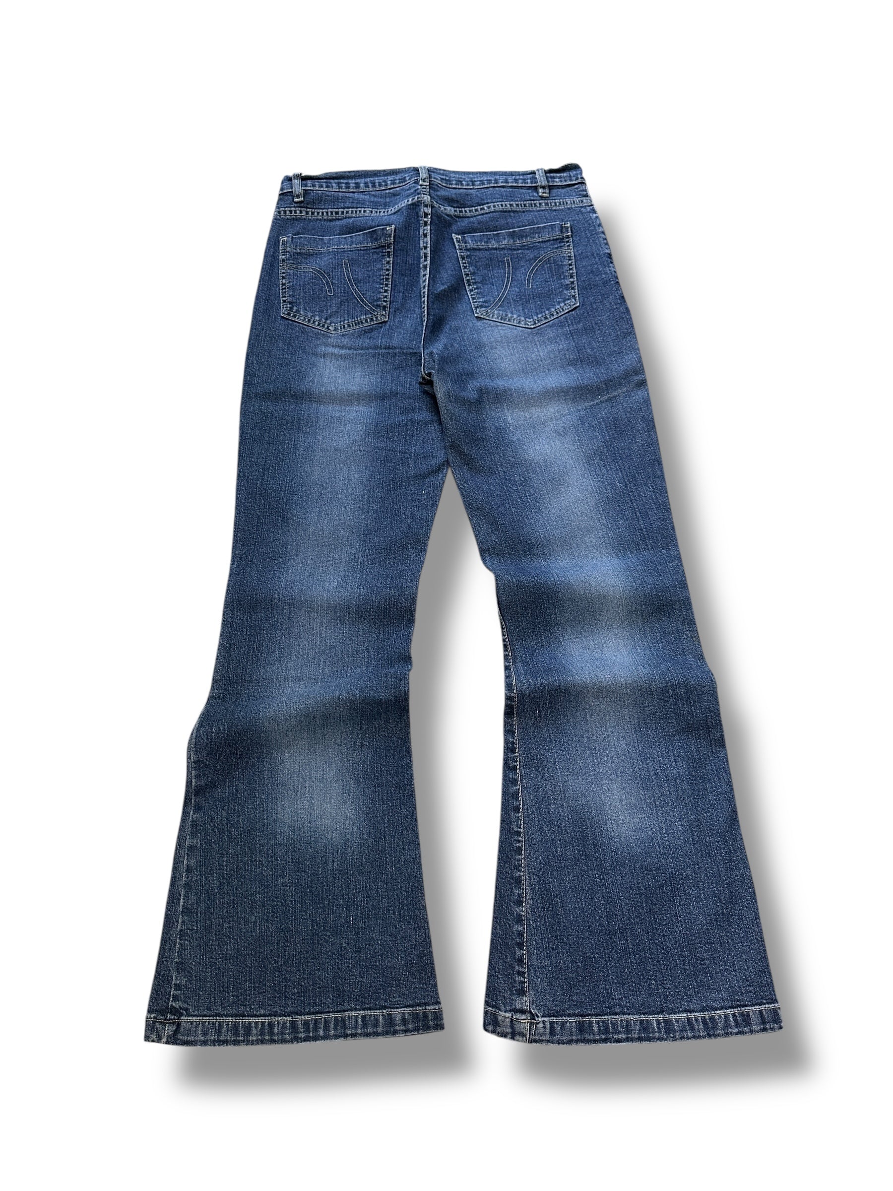 Y2K Flared Jeans Dunkelblau Low Waist | 38 Women’s W29