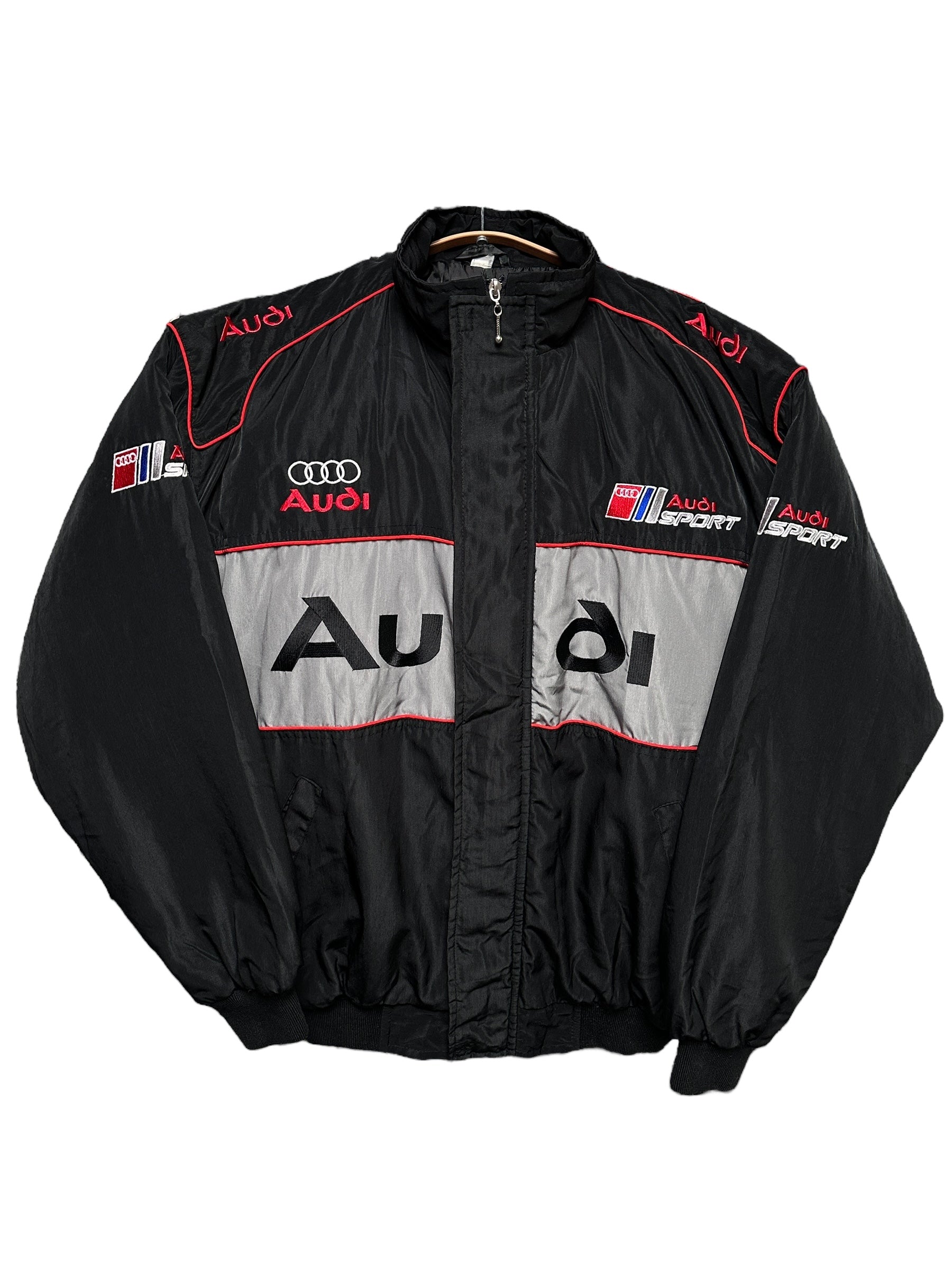1990s Audi Sport Racing Bomberjacke Schwarz mit Logo | Men’s XL