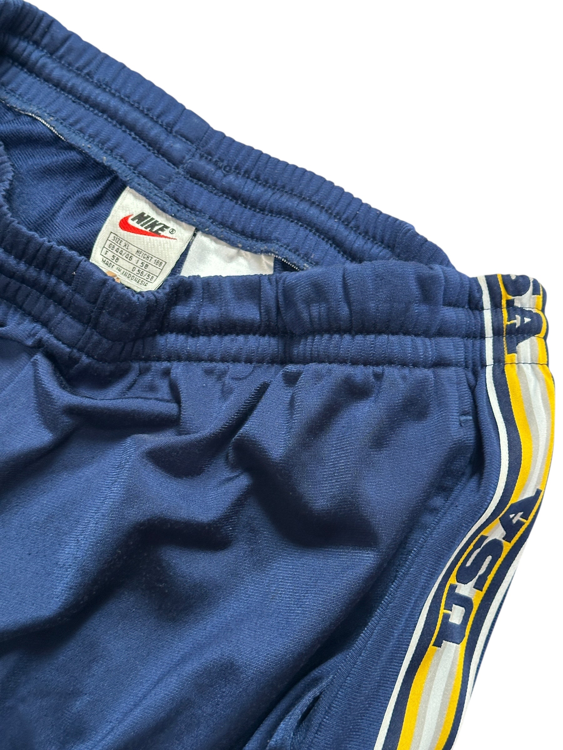1990s Nike Trackpants Blau Glänzend | USA-Schriftzug XL Vintage