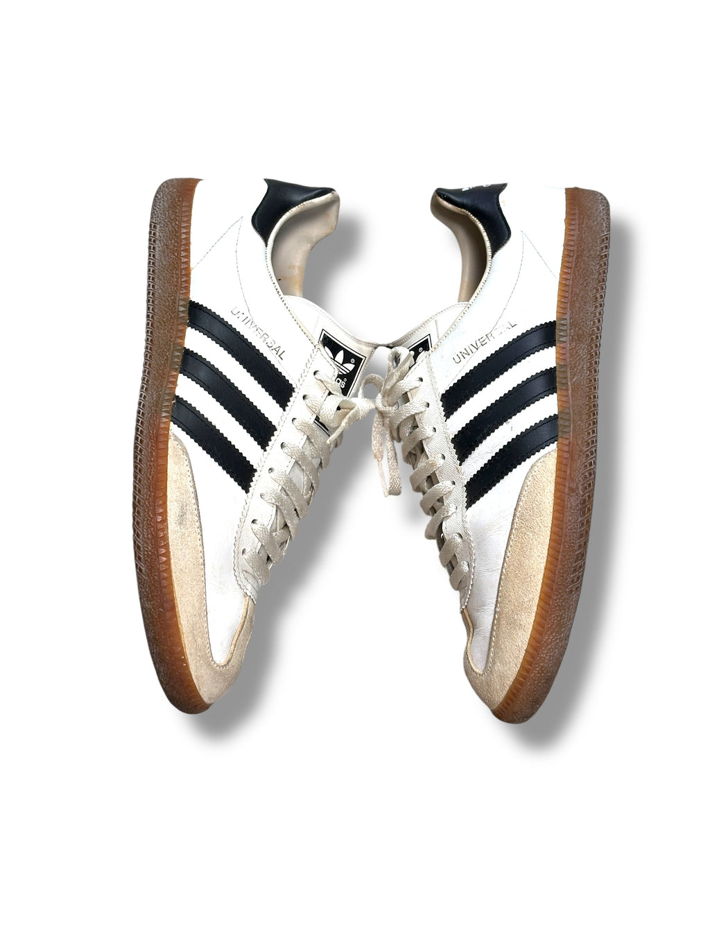 1990s Adidas Universal | Made in West Germany | Weiß Schwarz Gum Sole | EU 43.5–44