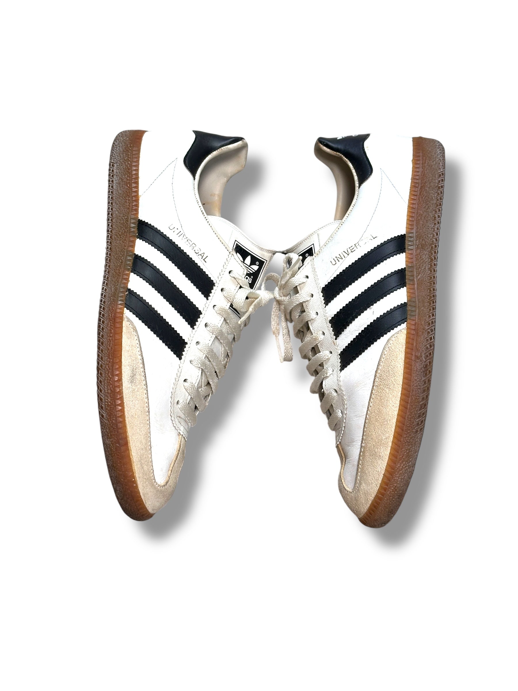 1990s Adidas Universal | Made in West Germany | Weiß Schwarz Gum Sole | EU 43.5–44