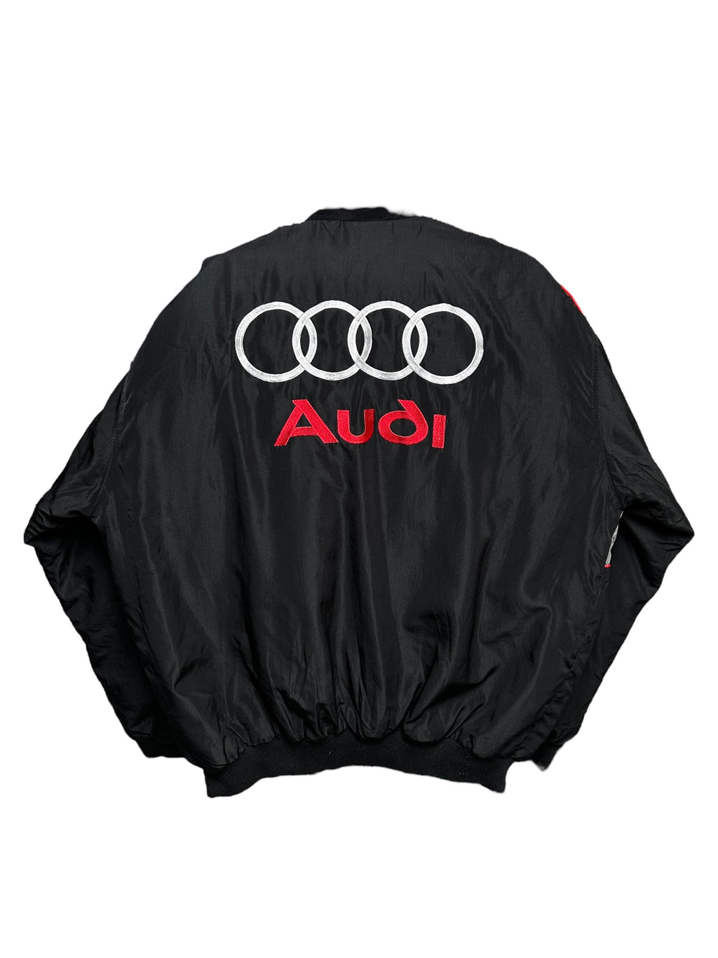 1990s Audi Sport Racing Bomberjacke Schwarz mit Logo | Men’s XL