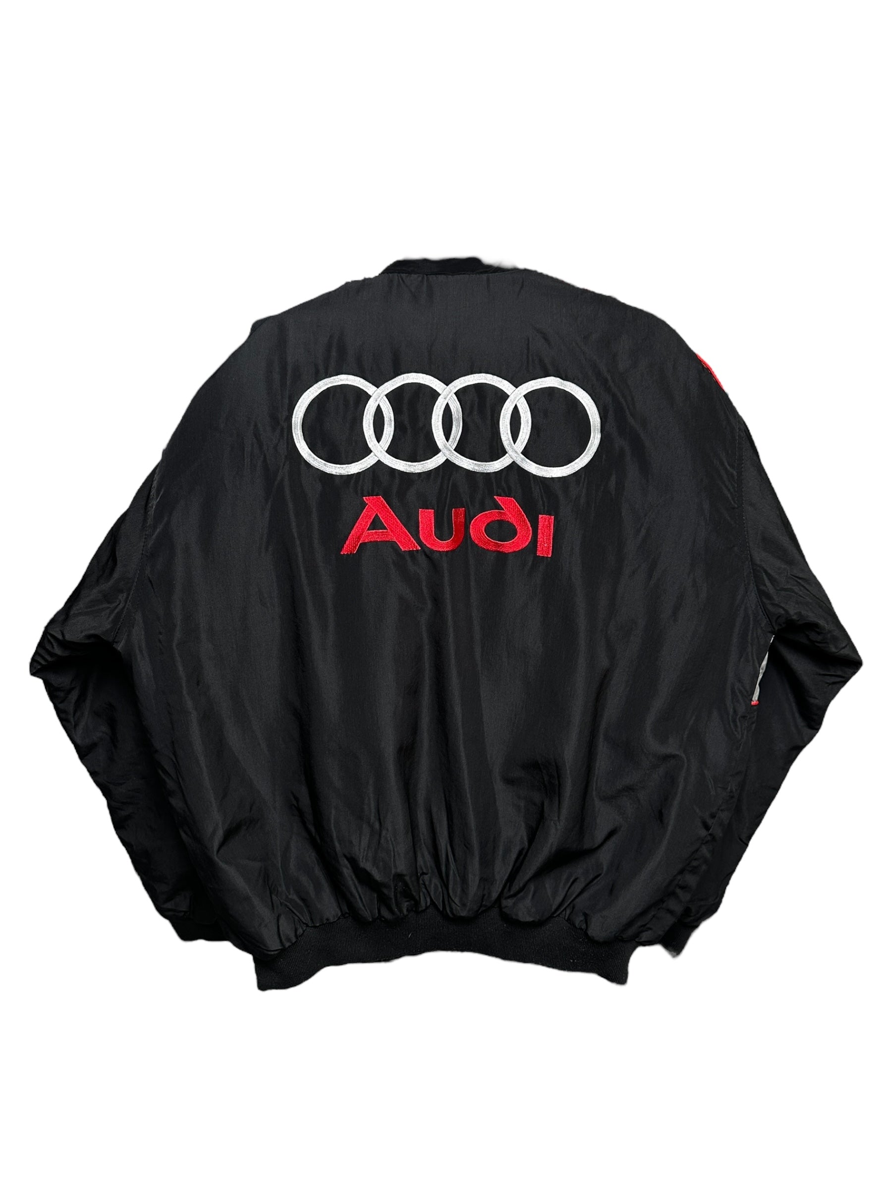 1990s Audi Sport Racing Bomberjacke Schwarz mit Logo | Men’s XL