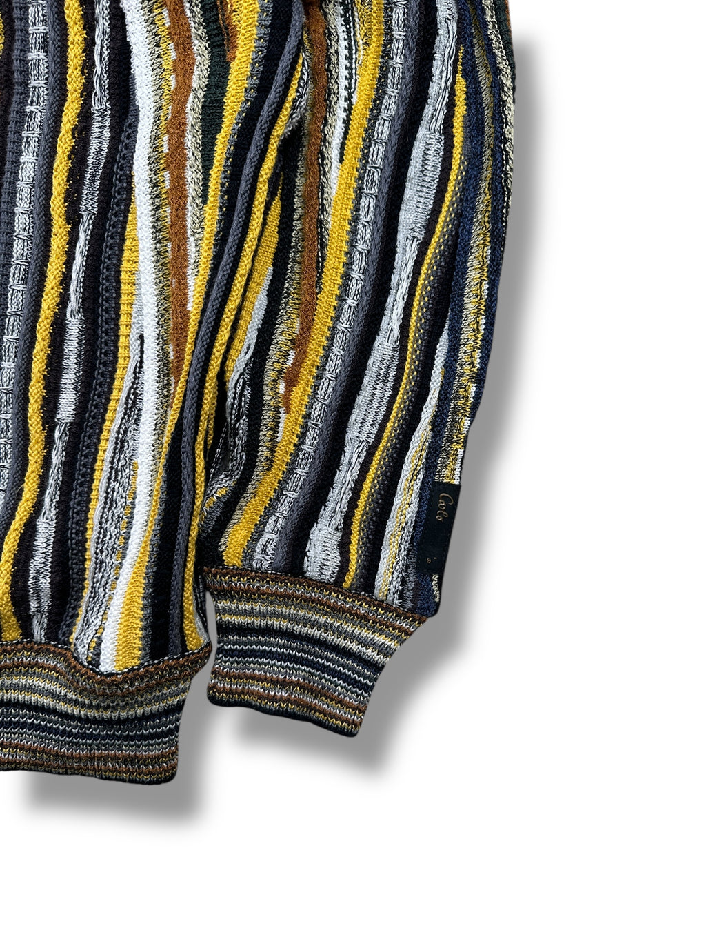 1990s Carlo Colucci Zopfmuster-Cardigan Mehrfarbig | Vintage M