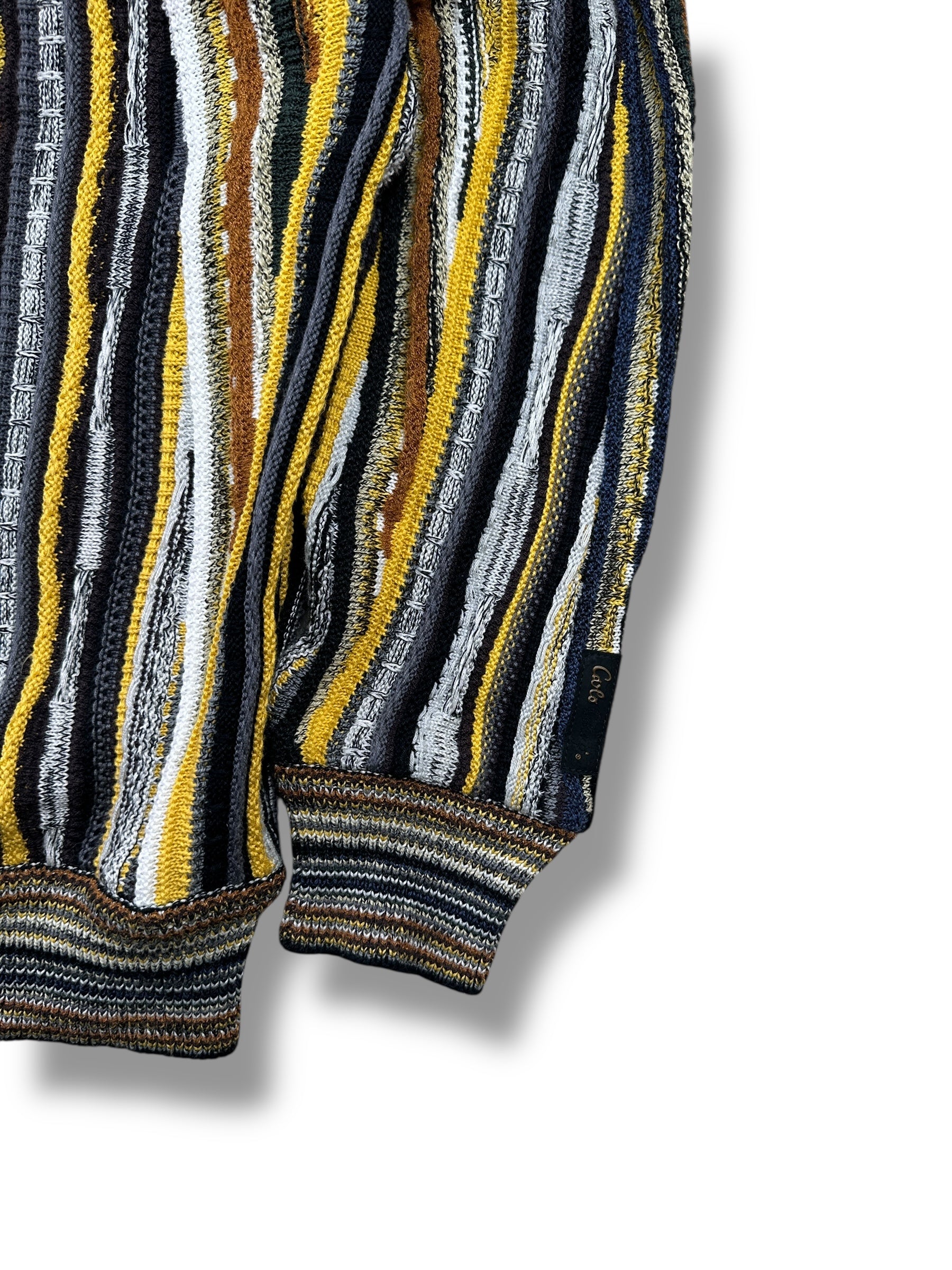 1990s Carlo Colucci Zopfmuster-Cardigan Mehrfarbig | Vintage M