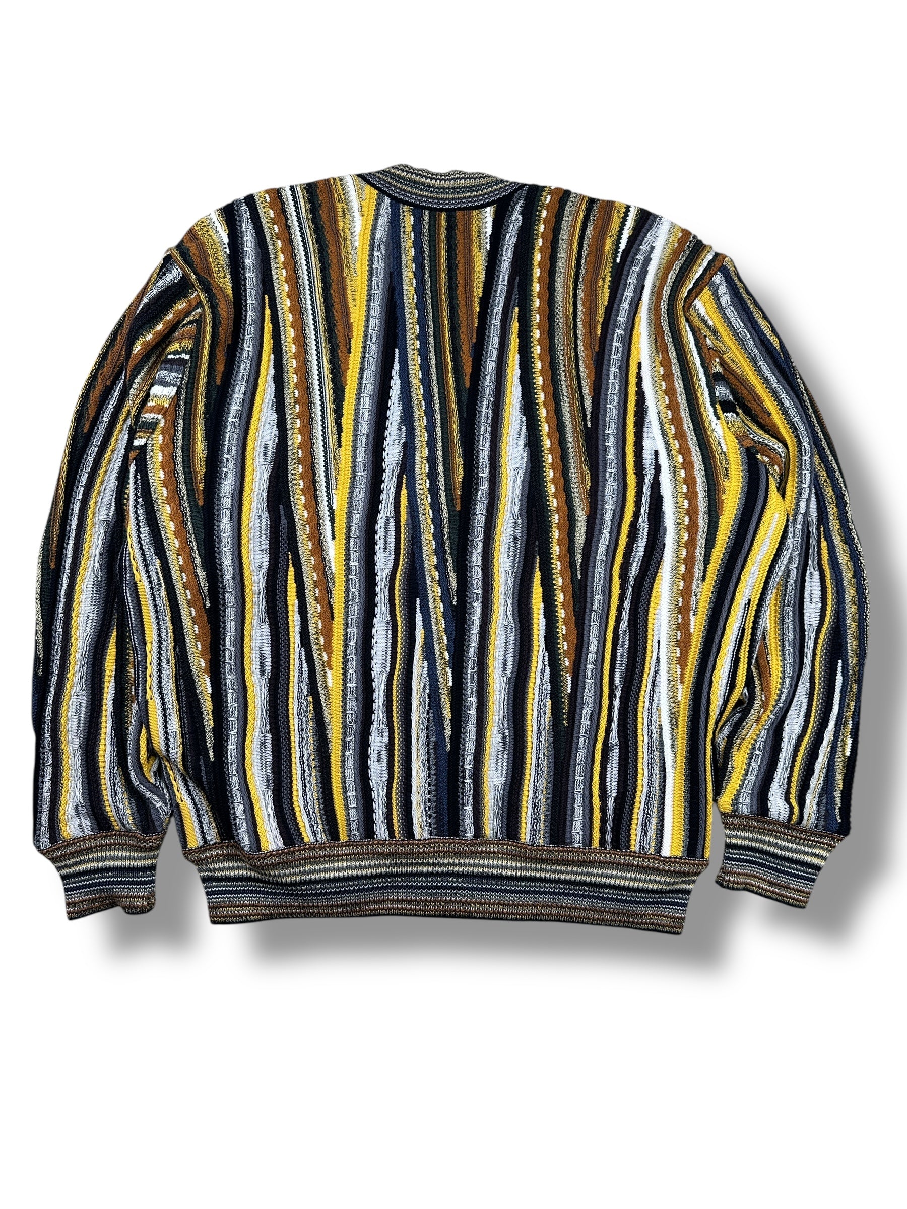 1990s Carlo Colucci Zopfmuster-Cardigan Mehrfarbig | Vintage M