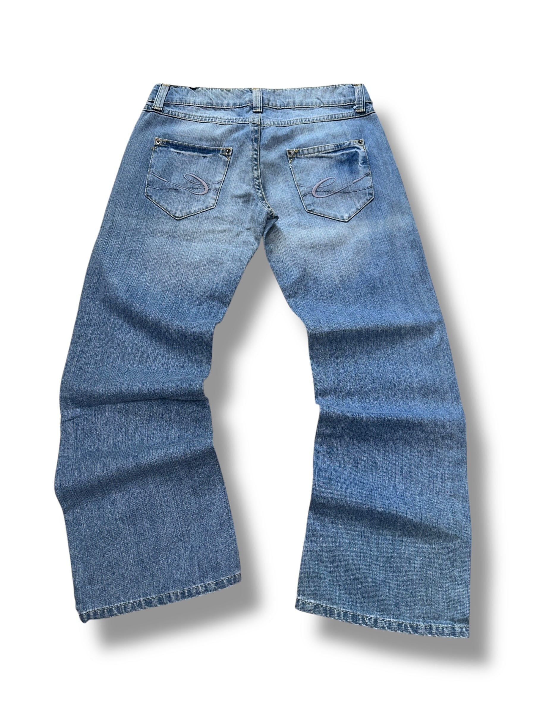 Y2K EDC by Esprit Baggy Jeans Hell mit Stickerei | 38 Women’s W30