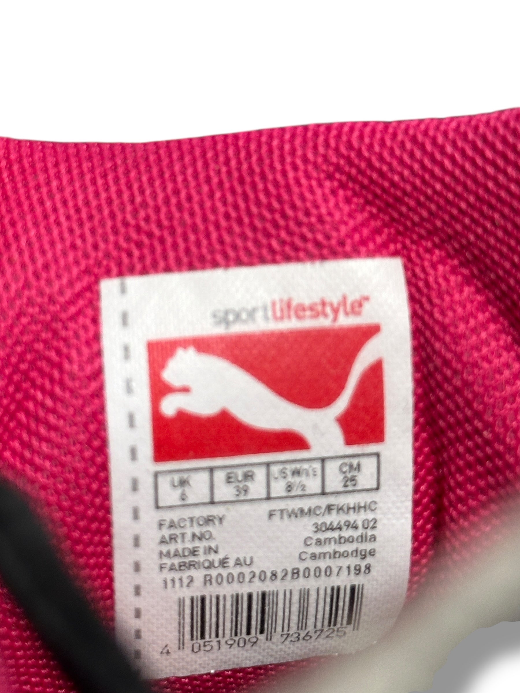 Puma Fast Cat Sneaker Schwarz/Weiß/Pink Vintage Damen | EU 39 | 304494