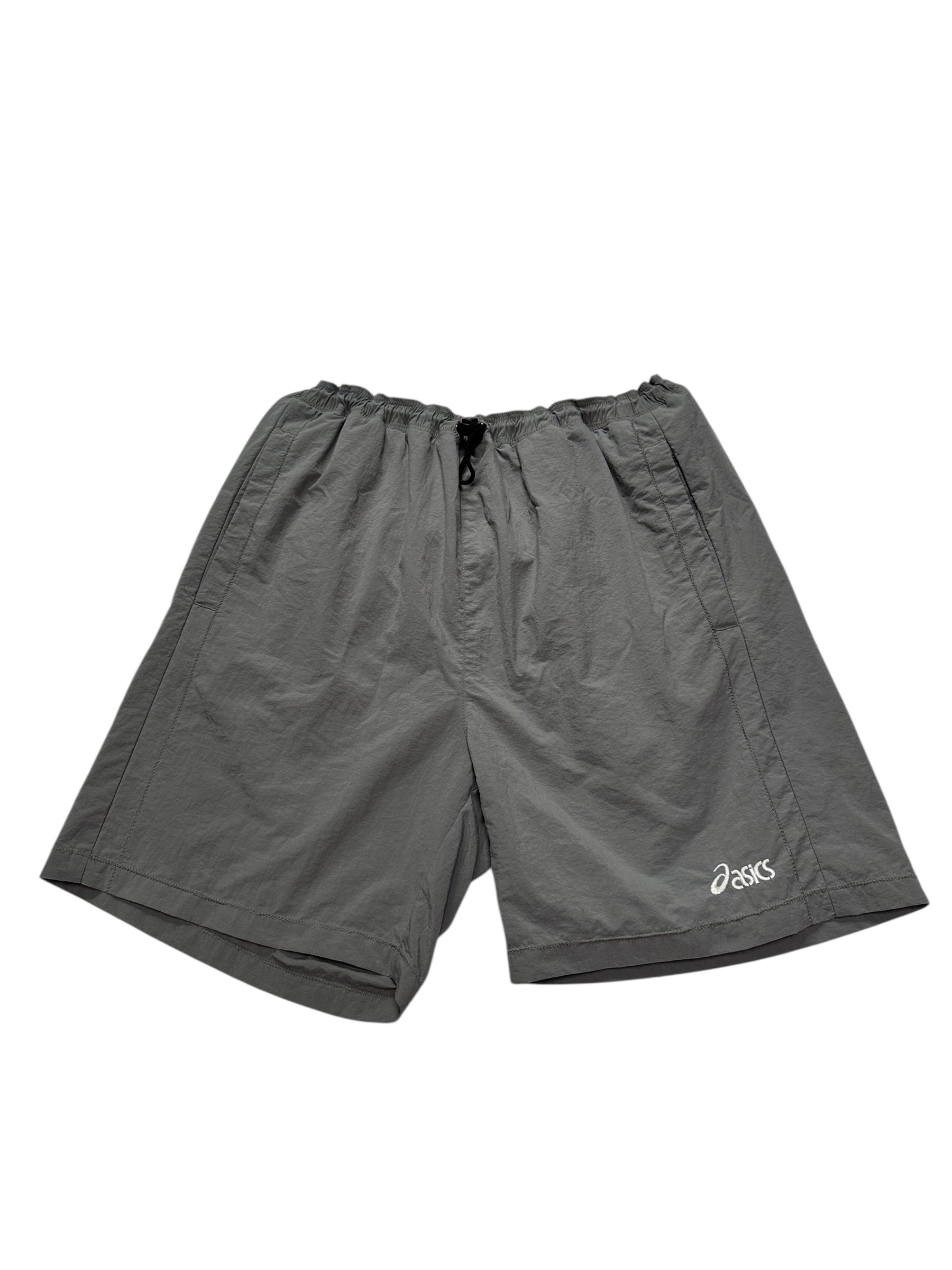 1990s Asics Shorts Grau | Leichte Vintage Bade/Sportshorts M
