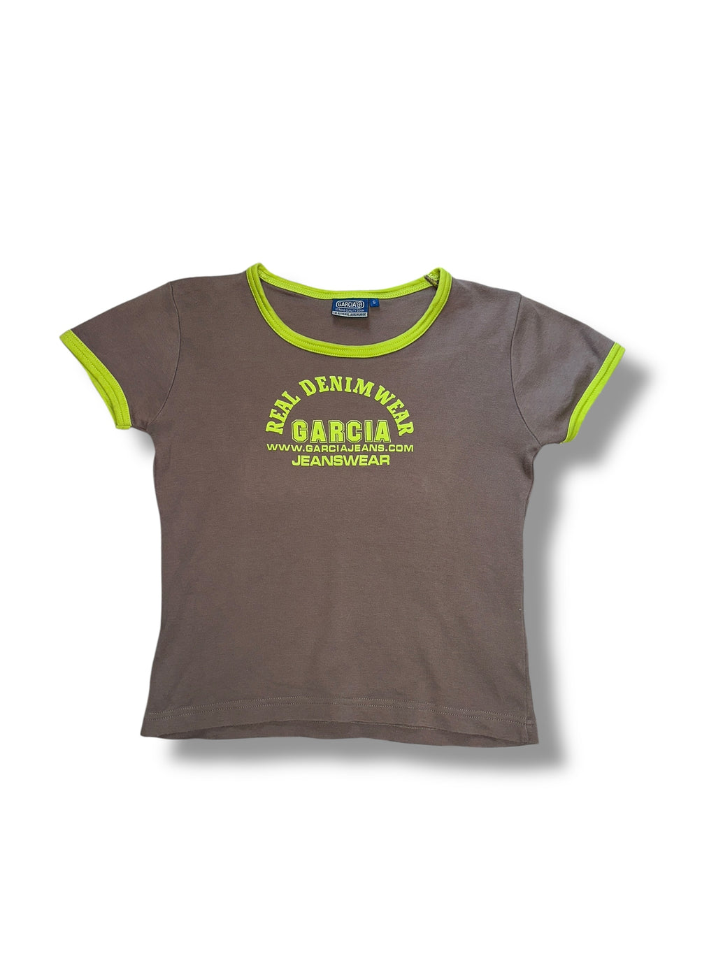 Y2K Garcia Mini Top Braun mit Grünen Rändern | Women’s S | Vintage