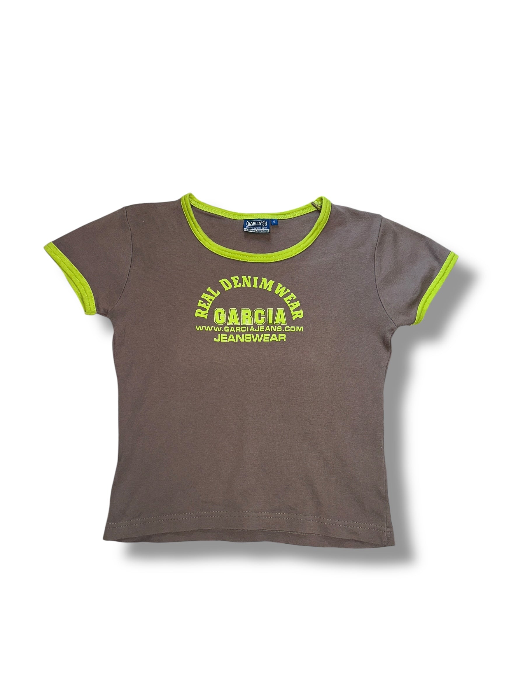 Y2K Garcia Mini Top Braun mit Grünen Rändern | Women’s S | Vintage