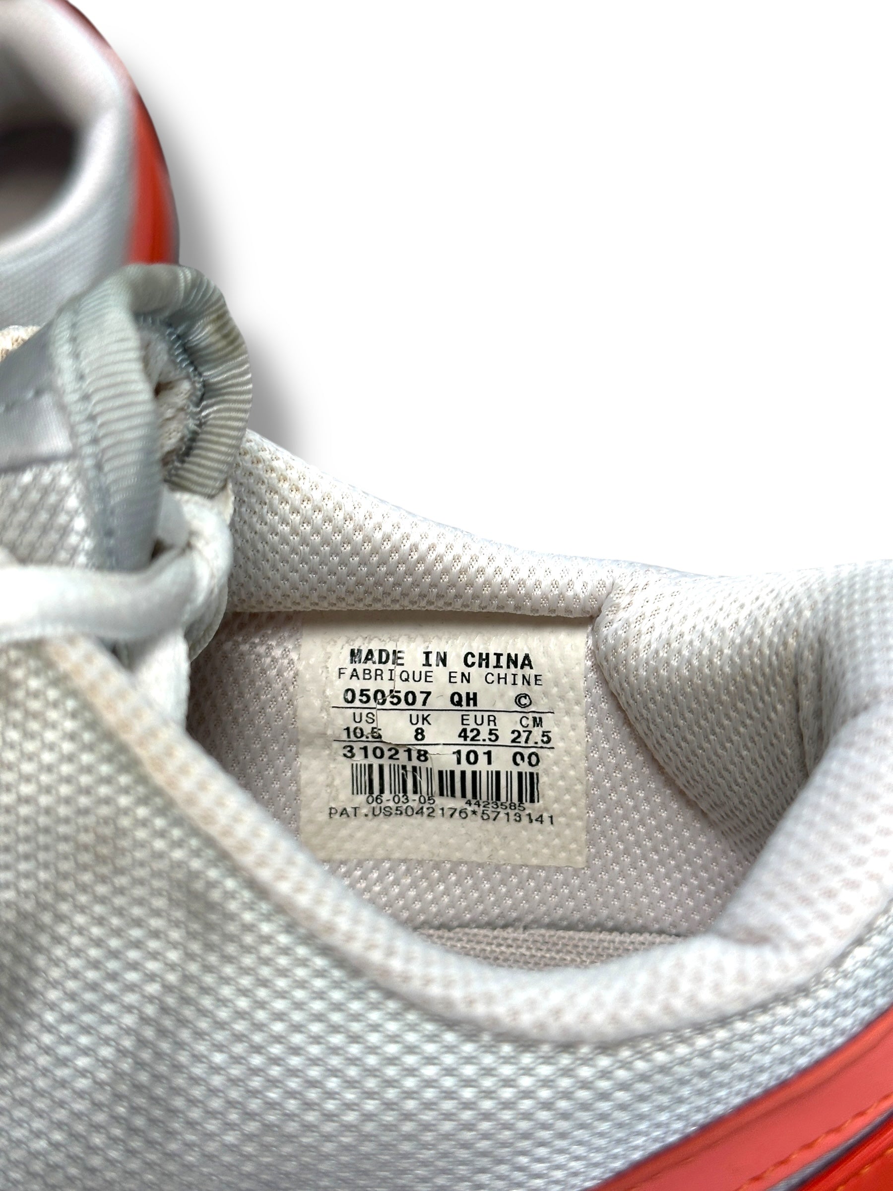 2005 Nike Air 310218-101 Silver/Orange | Herren US 8.5 (EU 42.5)
